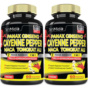 2 Packs 60 Caps 14800mg - Cayenne Pepper Supplements Extract Capsules - Tongkat Ali Tenmido Au supplements