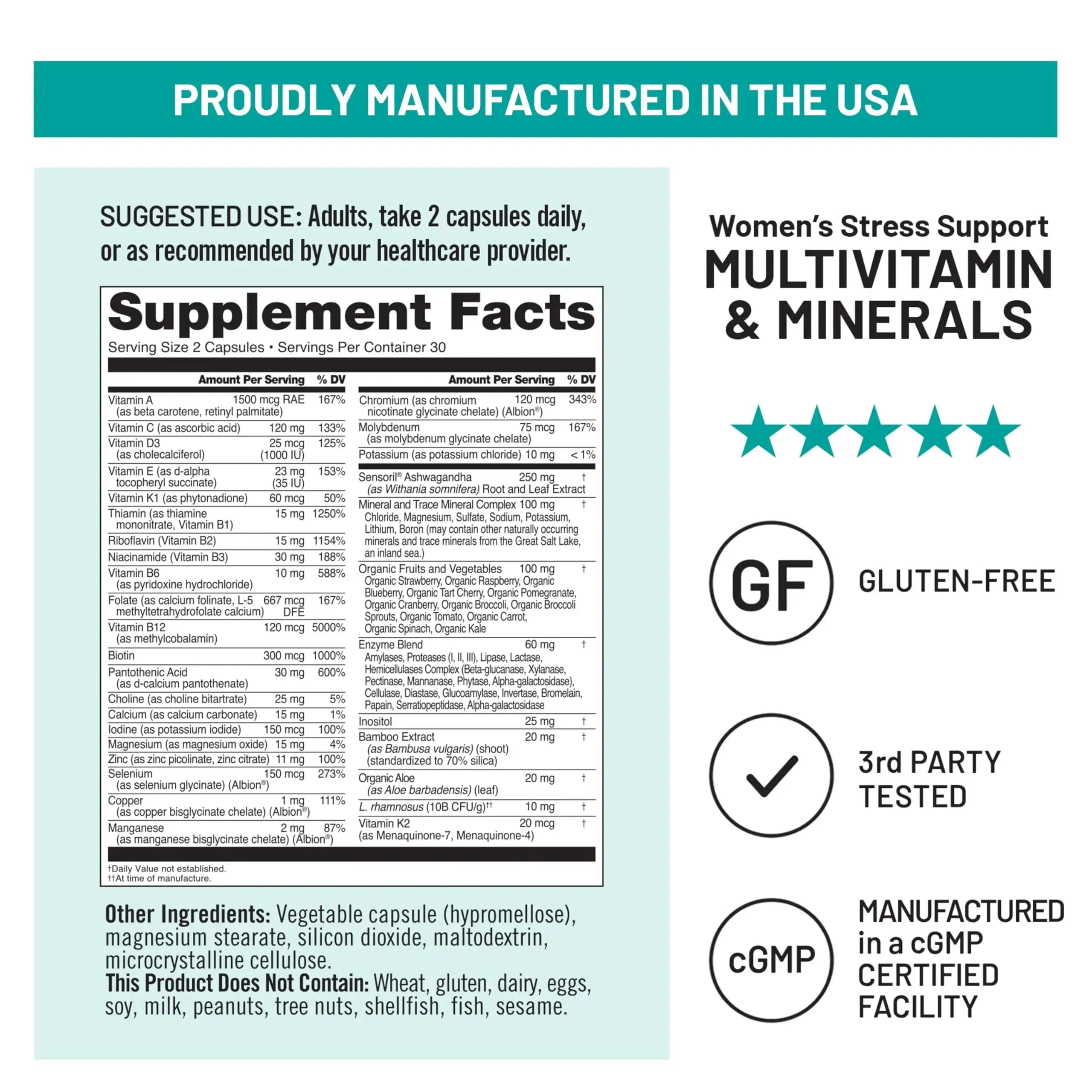 [1] NatureWise Multivitamin for Women Stress Support & Natural Minerals - 60 Ct[30-Day Supply] + [1] Omega 3 Fish Oil 1000mg + Vitamin E - Wild-Caught - 60 Softgels[30-Day Supply] NatureWise Au supplements