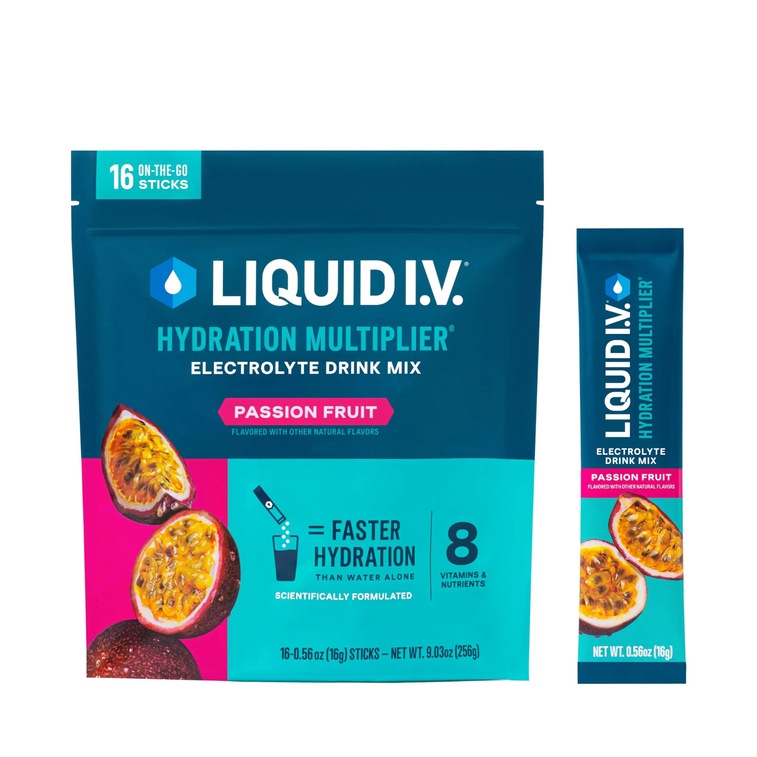 Liquid I.V.® Hydration Multiplier - Passion Fruit | Electrolyte Powder Drink Mix | 1 Pack (16 Servings) Liquid I.V. Au supplements