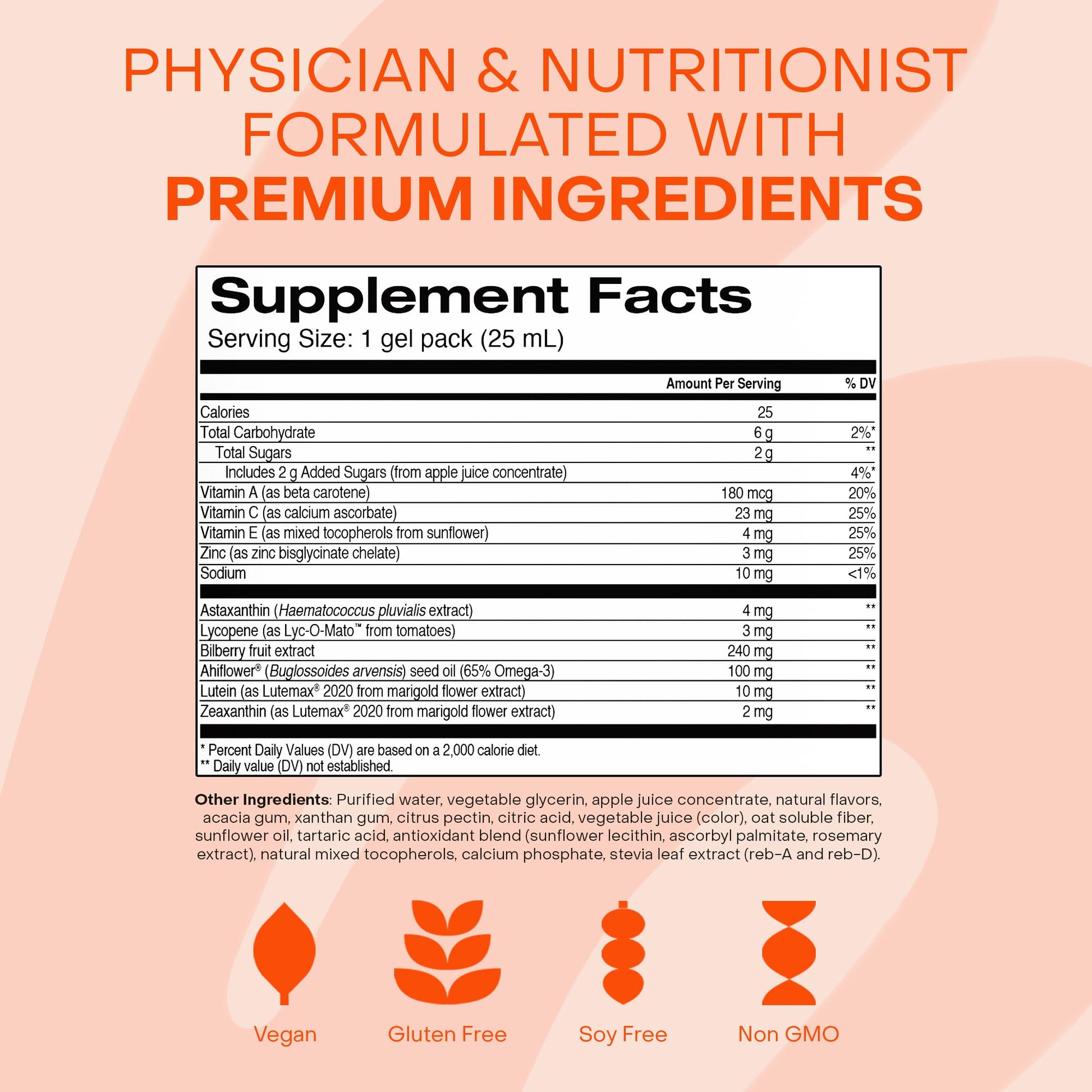 Healthycell Eye Health Daily Liquid Supplement - Eye Vitamins & Minerals with Lutein, Zeaxanthin, Astaxanthin & Beta Carotene for Sight Care & Macular Support - 30 Gel Packs Healthycell Au supplements