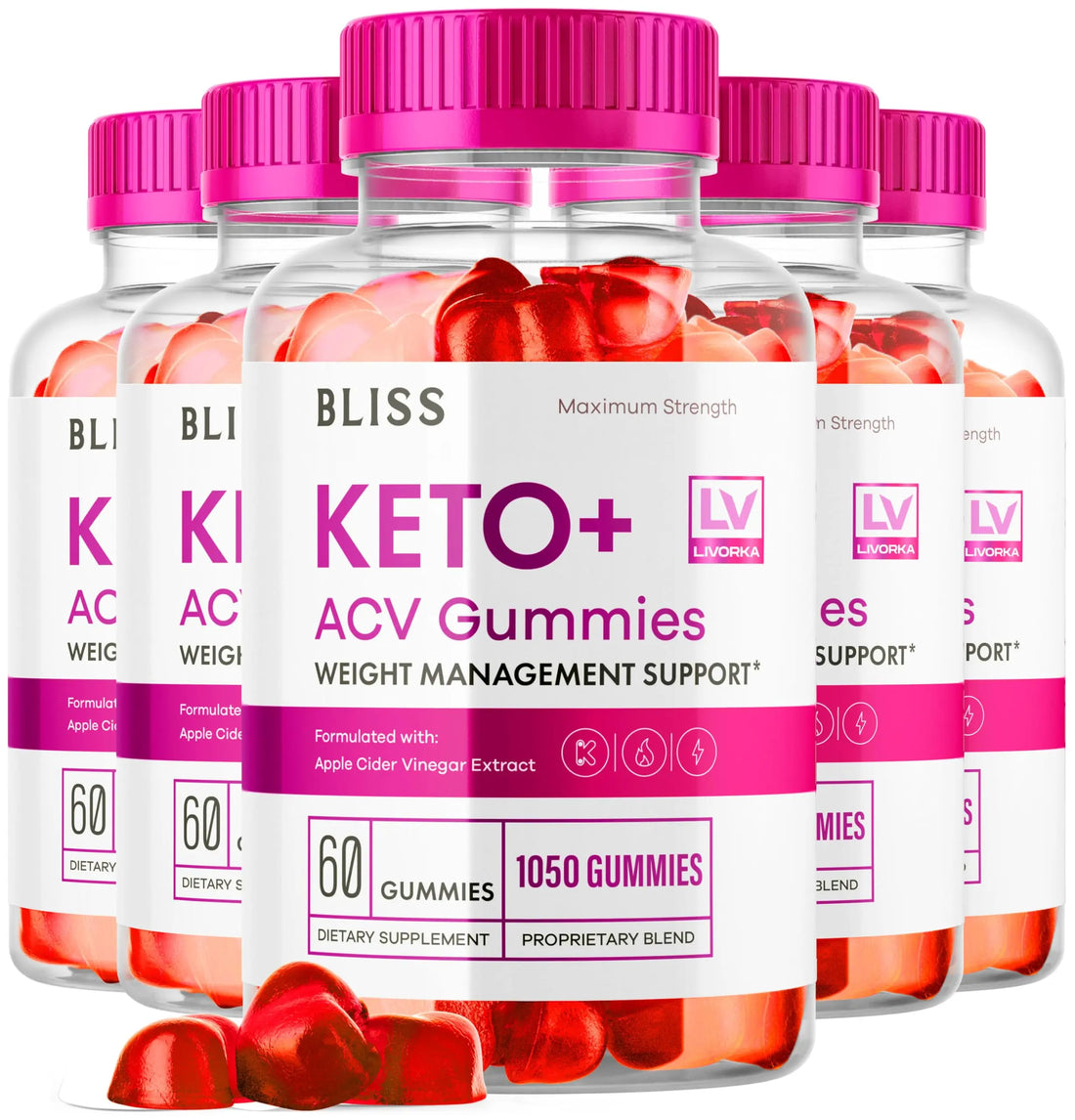5 Pack - Bliss Keto ACV Gummies Advanced Weight Loss, Bliss ACV Active Gummies LIVORKA Au supplements