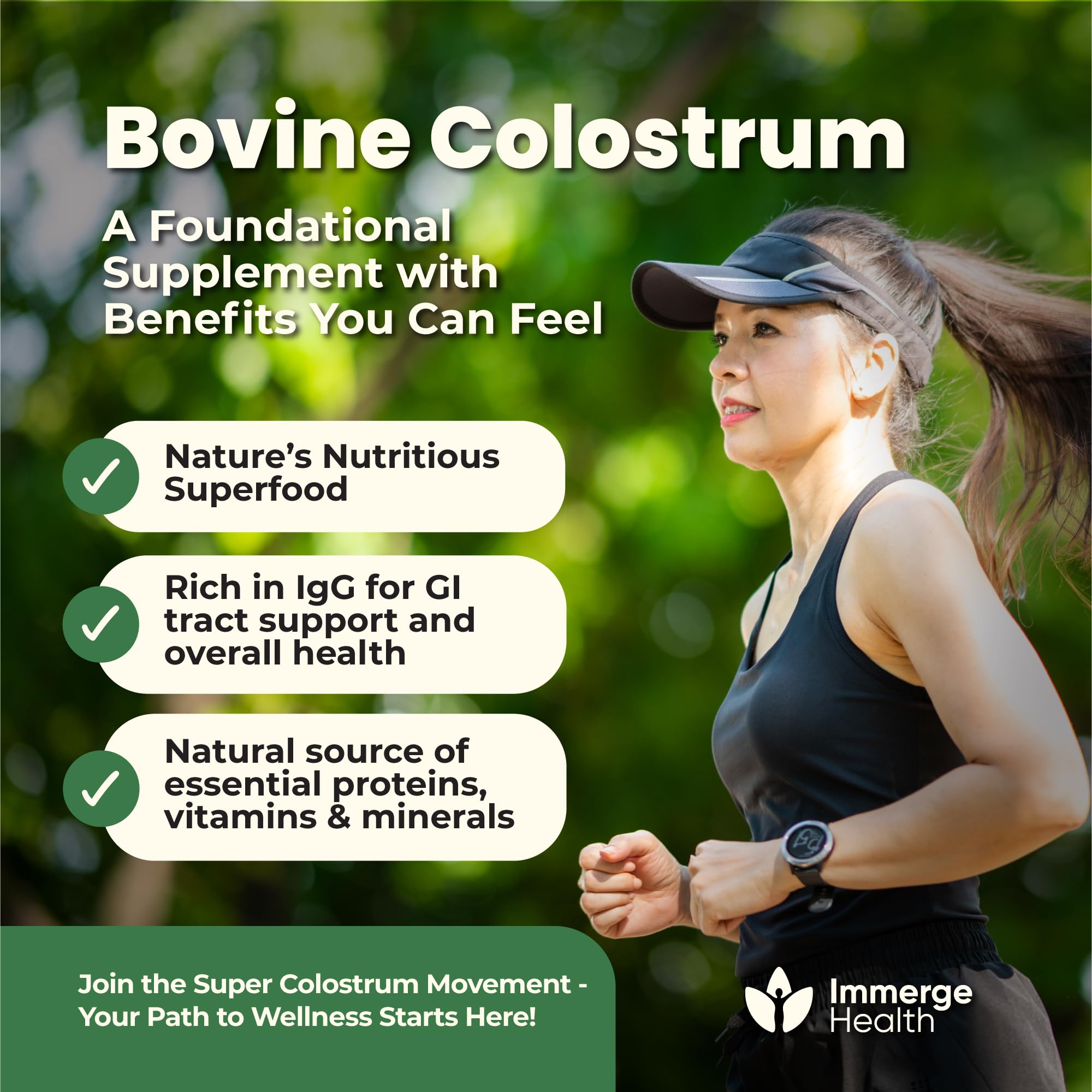Immerge Health Super Colostrum Powder (60 Servings) – Premium Bovine Colostrum Supplement for Gut Health, Bloating & Immune Support – High IgG, 100% Grass Fed First Milking, Unflavored, Made in USA ImmergeHealth.com Au supplements