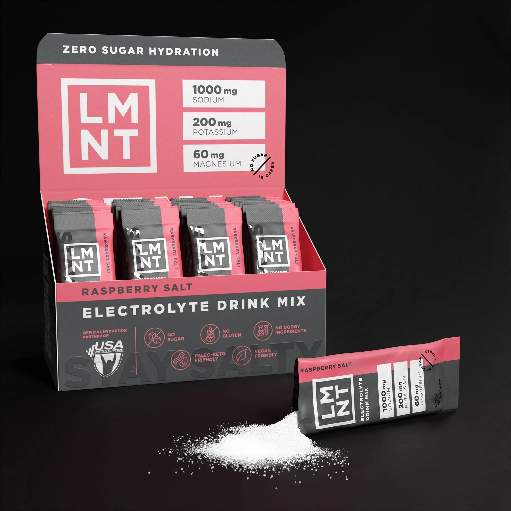 LMNT Zero Sugar Electrolytes - Raspberry Salt | Drink Mix | 30-Count Drink LMNT Au supplements