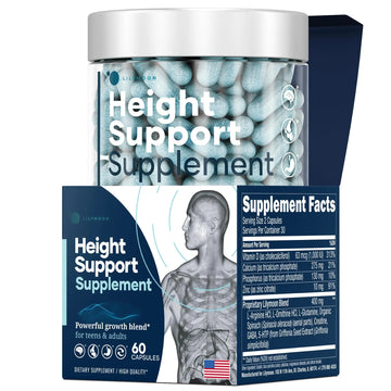 Height & Bone Support Supplement - Premium Height Growth Supplement for Kids & Teens with Calcium - Nutritional Support Bone Health Formula - Height Increase Essential Vitamins - 60 Caps LM LILYNUTRAMOON Au supplements