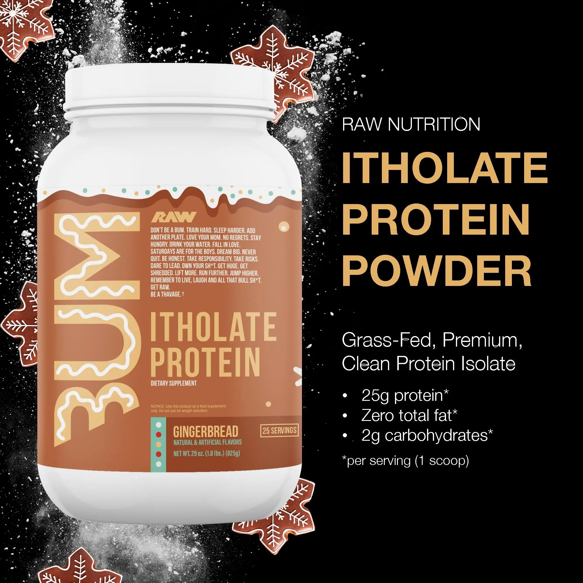 RAW Whey Isolate Protein Powder, Gingerbread (CBUM Itholate Protein) - 100% Grass RAW Au supplements