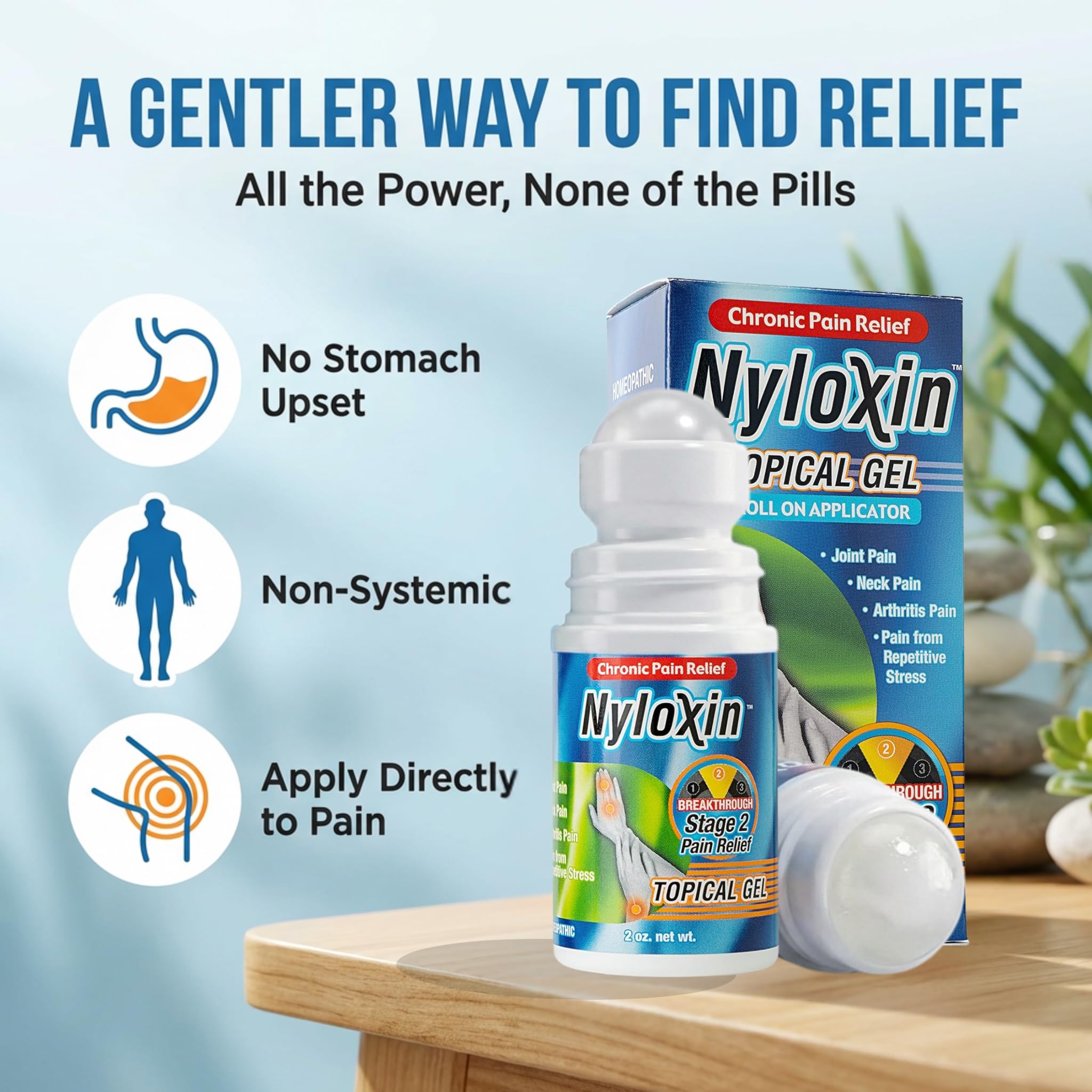 Nyloxin Extra Strength Roll-On Arthritis Pain Relief Gel, Back Pain Relief, Neuropathy Pain Relief, Nerve Pain Relief, Knee Pain Relief, Foot Pain Relief, Muscle Pain Relief, Joint Pain (2 oz) Nyloxin Au supplements