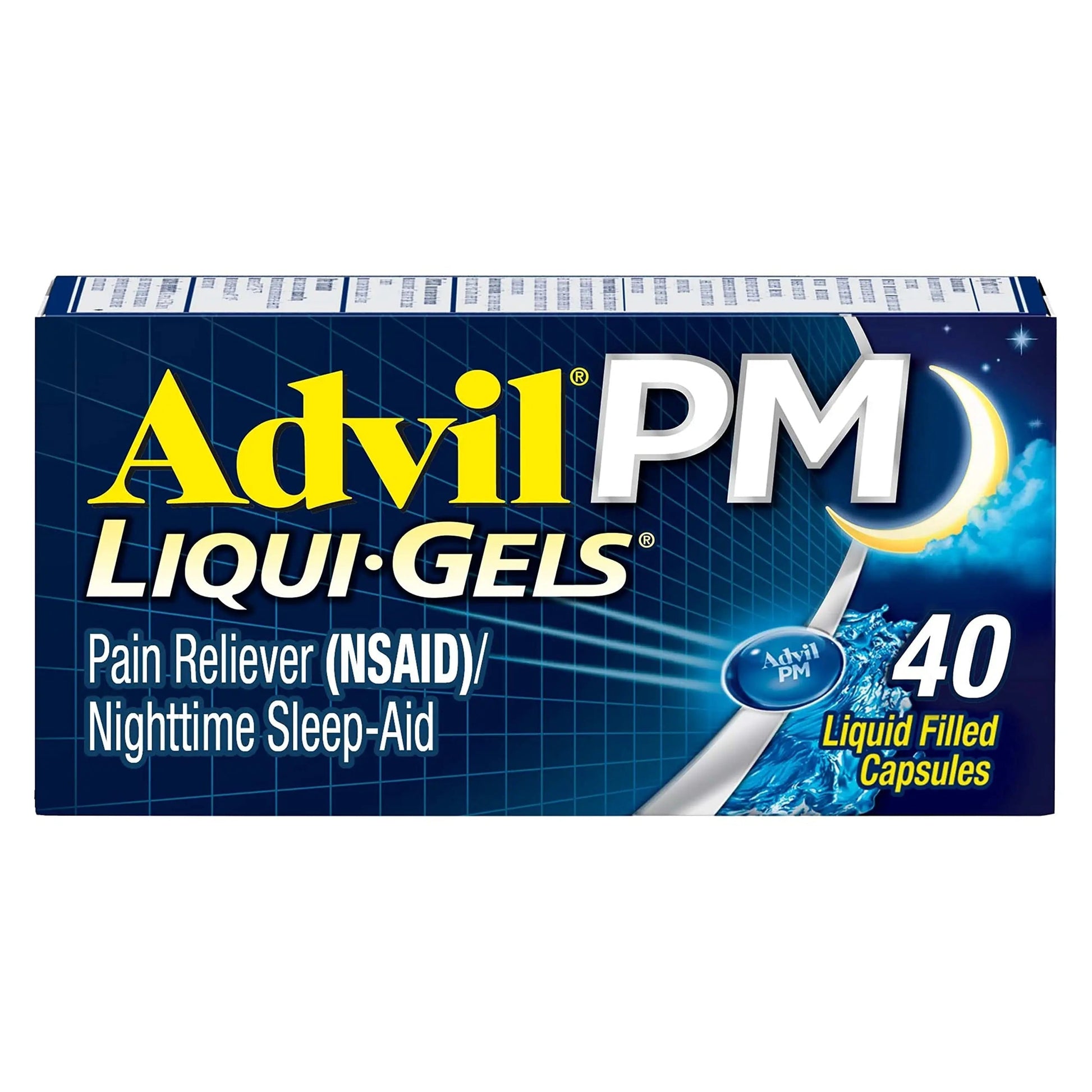 Advil PM Pain Reliever and Nighttime Sleep Aid, Pain Medicine with Ibuprofen for Pain Relief and Diphenhydramine Citrate for a Sleep Aid - 40 Coated Caplets Advil Au supplements