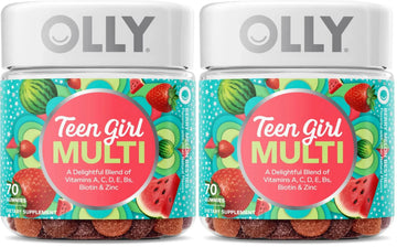 OLLY Teen Girl Multi Gummy, Healthy Skin and Immune Support, 15 Essential Vitamins, Biotin, Zinc, Calcium, Chewable Multivitamin OLLY Au supplements
