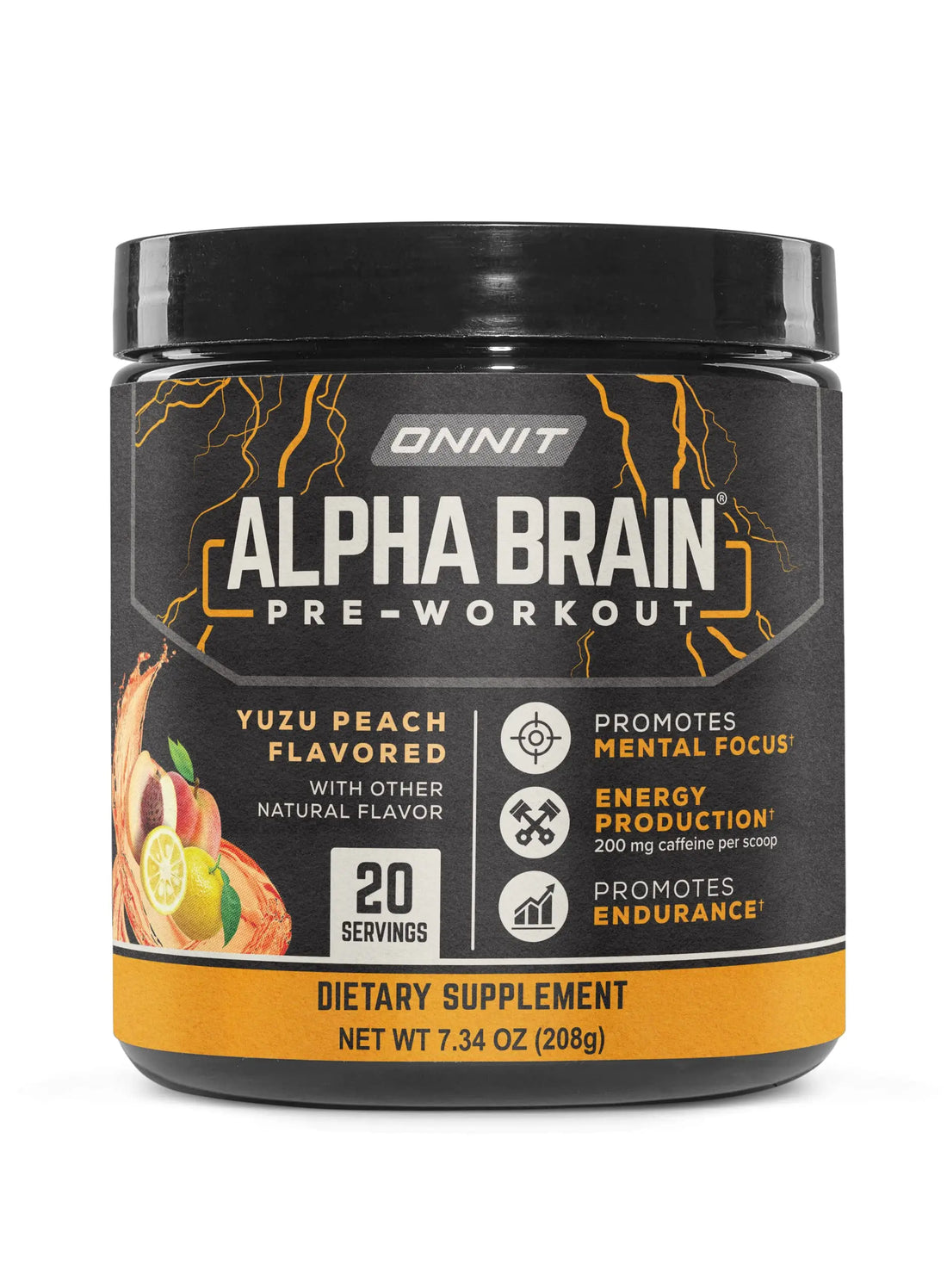 ONNIT Alpha Brain Pre-Workout - Yuzu Peach (20 Serving Tub) ONNIT Au supplements
