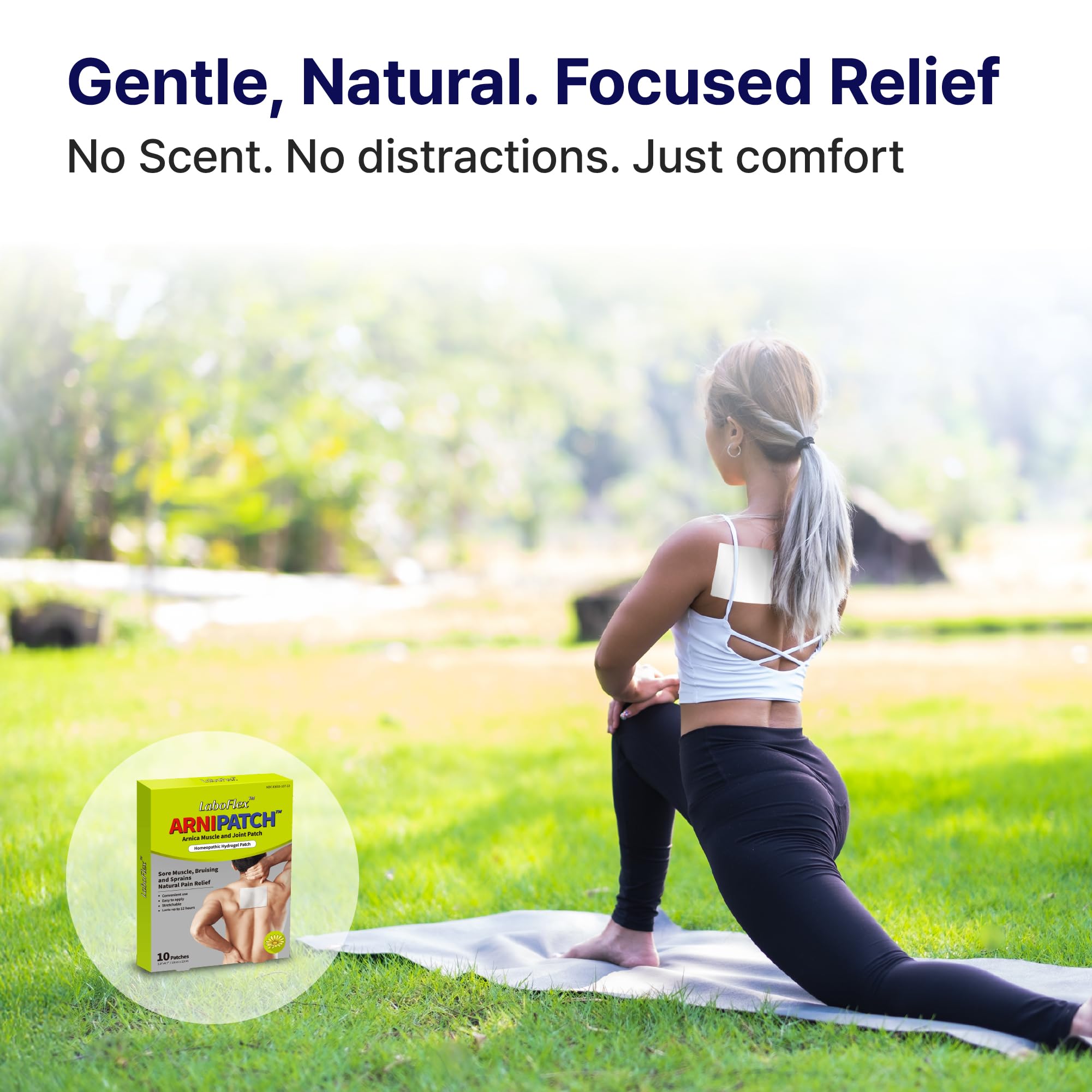 Arnica Hydrogel Pain Relief Patches | Natural Relief for Muscle, Joint, Bruises & Swelling | Flexible, Non-Greasy & Long-Lasting | Great for Back, Knee & Neck Pain (3.9"x4.7", 10, Count) Wooshin Labottach Au supplements