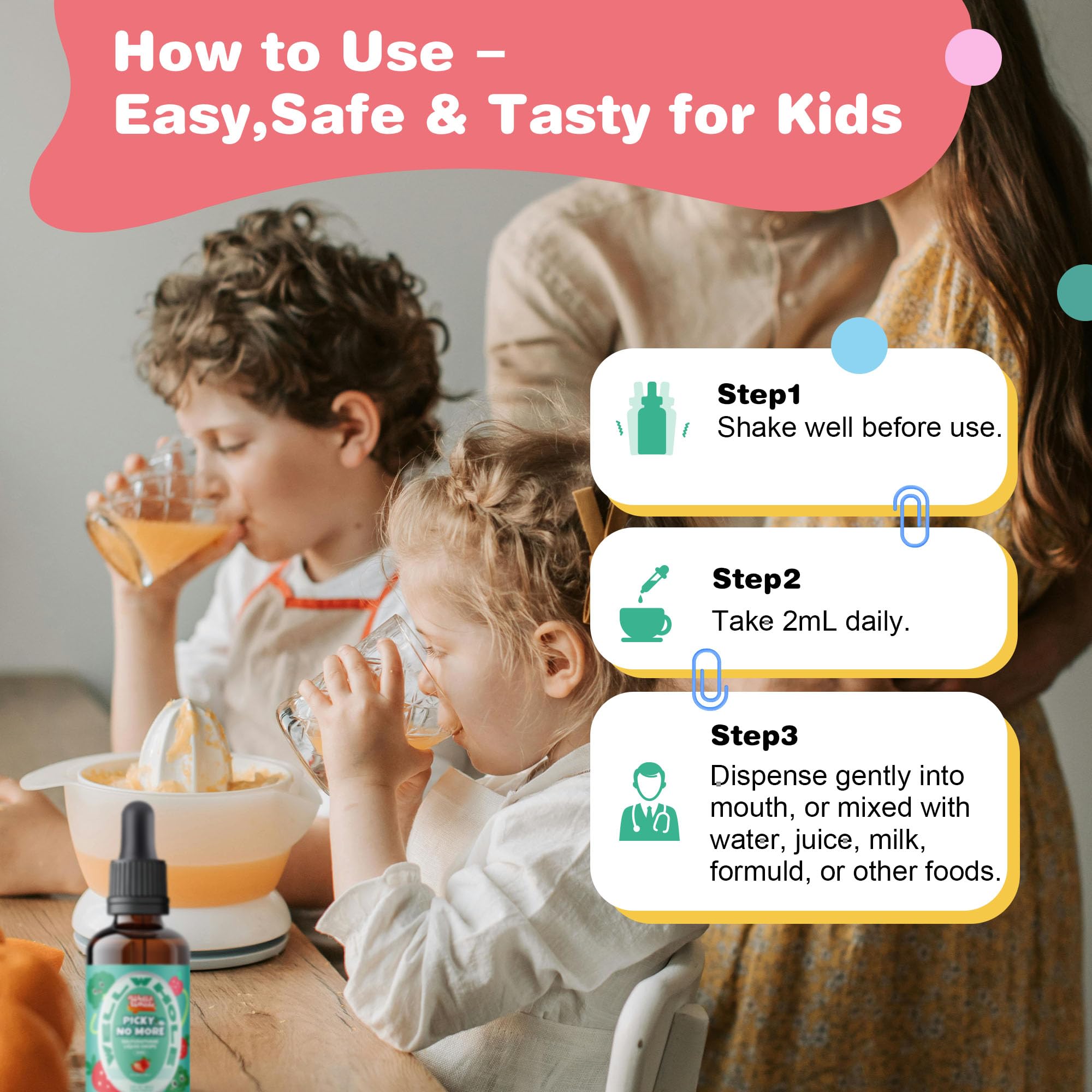 Well&Whole Sulforaphane Kids Liquid Supplement – Pick No More Broccoli Sprout Extract Drops, Hidden Greens for Picky Eaters, Daily Nutrition Support, Sugar-Free, Vegan, 60mL Well&Whole Au supplements