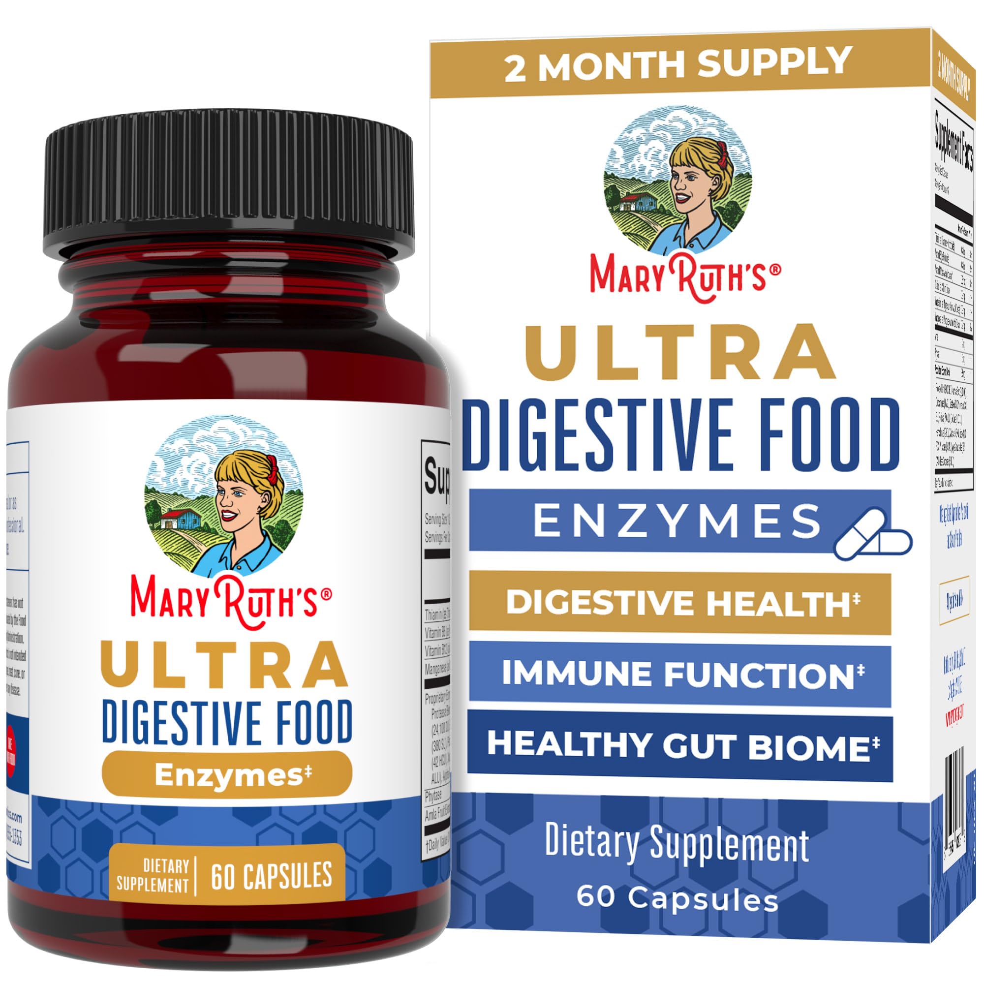 MaryRuth Organics Ultra Digestive Enzymes Capsules | Up to 2 Month Supply | Supplement for Gut Health Support | Digestion & Immune Support MARYRUTH'S Au supplements