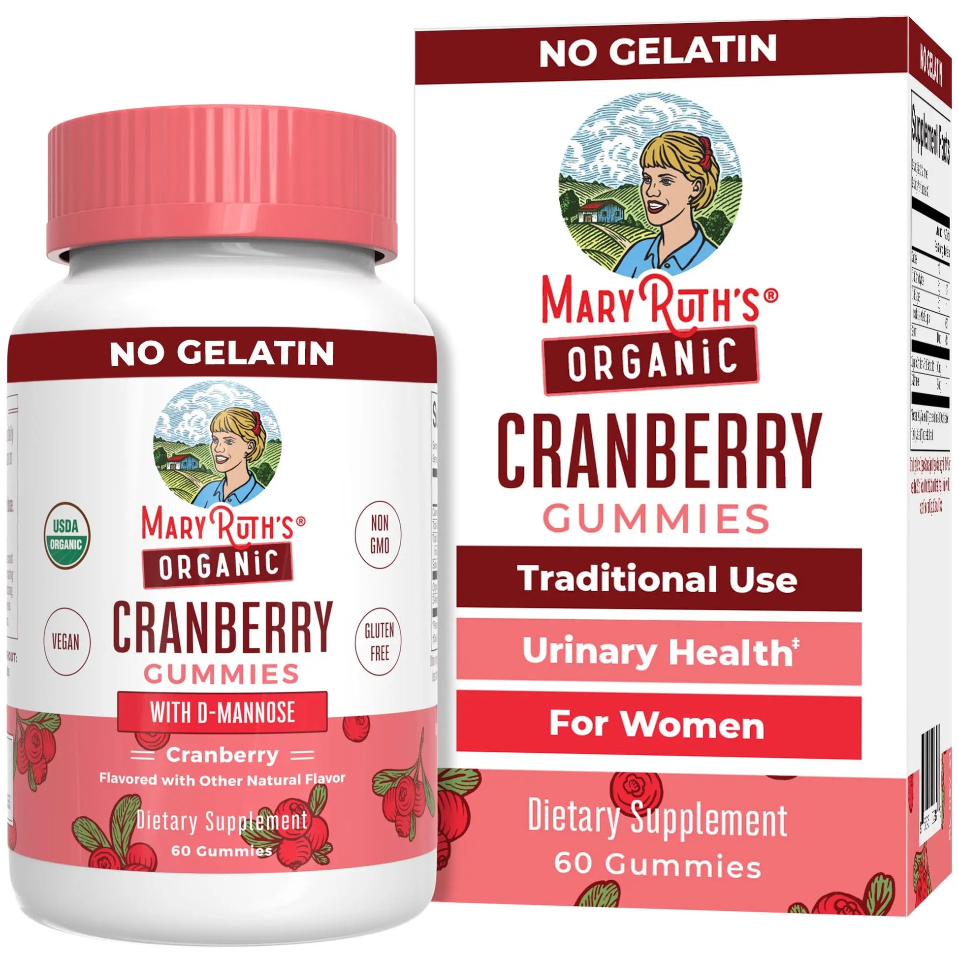 MaryRuth Organics Organic Cranberry Gummies - 500mg Supplement | Urinary Tract Health for Women | with D Mannose | Traditional Use MARYRUTH'S Au supplements