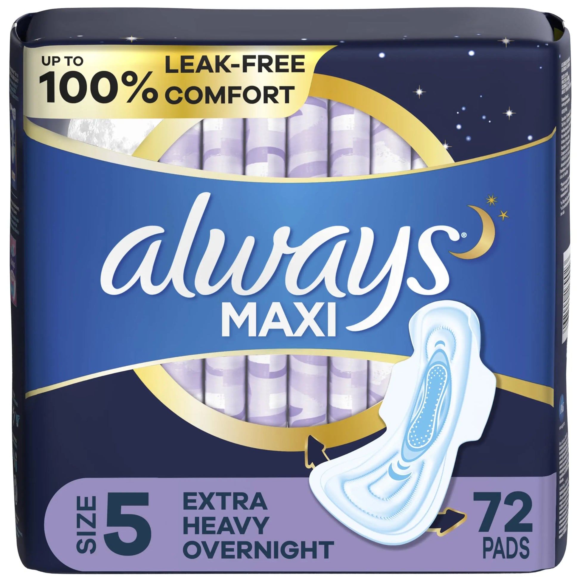 Always Maxi Overnight Pads with Wings, Size 5, Extra Heavy Overnight Always Au supplements