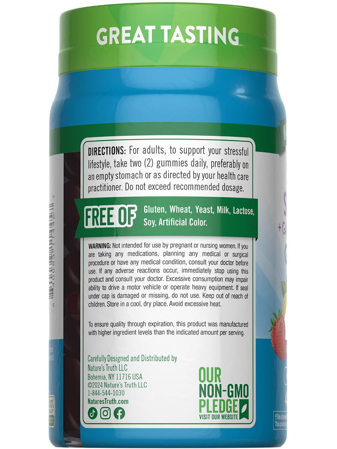 Nature's Truth Stress Relief Gummies for Adults | with Gaba, L Theanine, and Lemon Balm | Lemon Strawberry Flavor | Non-GMO & Gluten Free Supplement Nature's Truth Au supplements