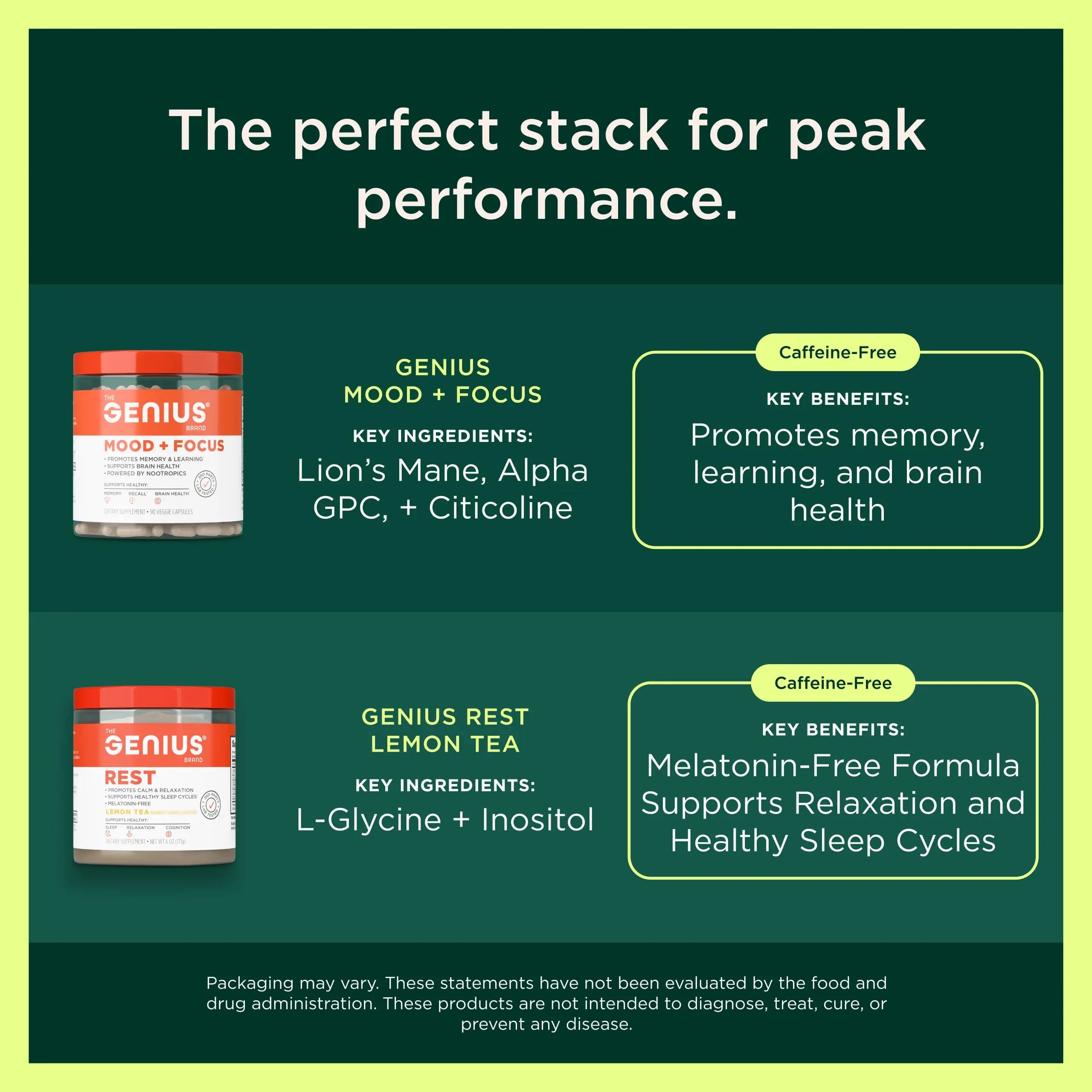 The Genius Brand Rise + Shine Nootropic – Cordyceps & Rhodiola Rosea – Caffeine-Free Energy & Mood Support – Focus, Clarity & Emotional Balance – 30 Servings The Genius Brand Au supplements