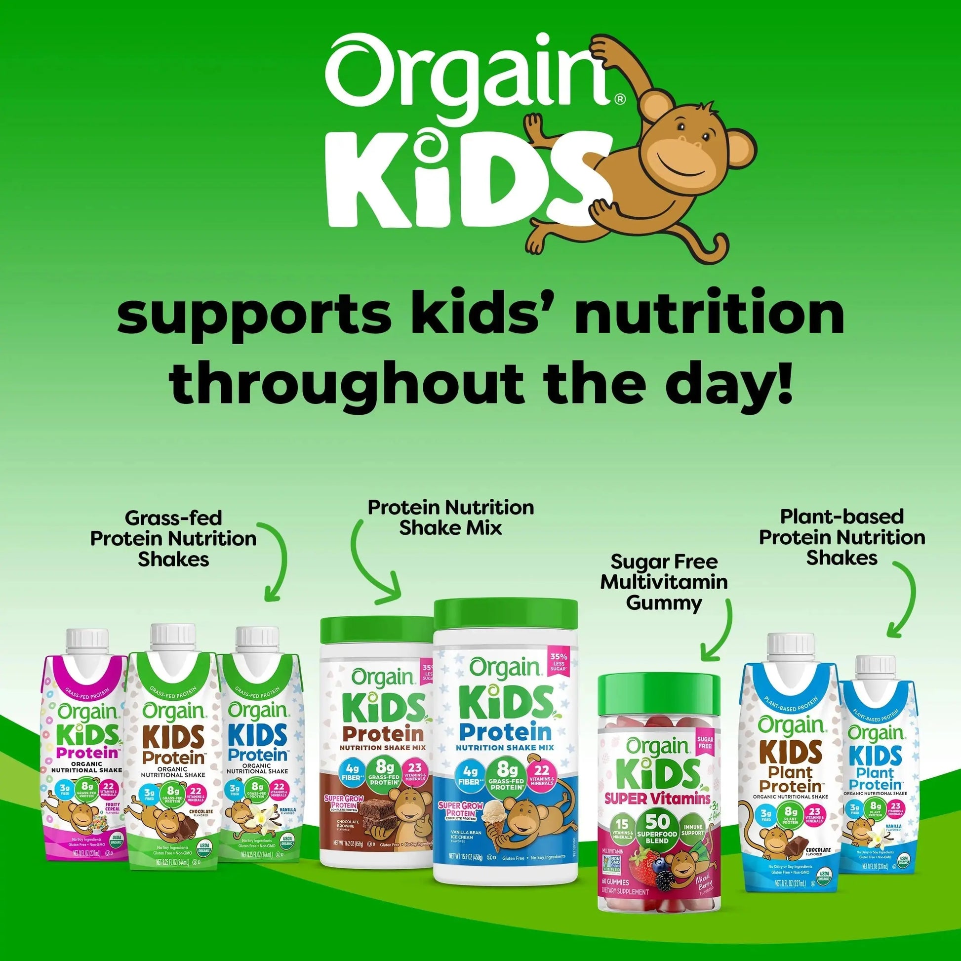Orgain Kids Sugar Free Multivitamin Gummies, Vegan & Plant Based, 50 Superfoods, 15 Vitamins and Minerals, Immune Support and 3g of Fiber Orgain Au supplements