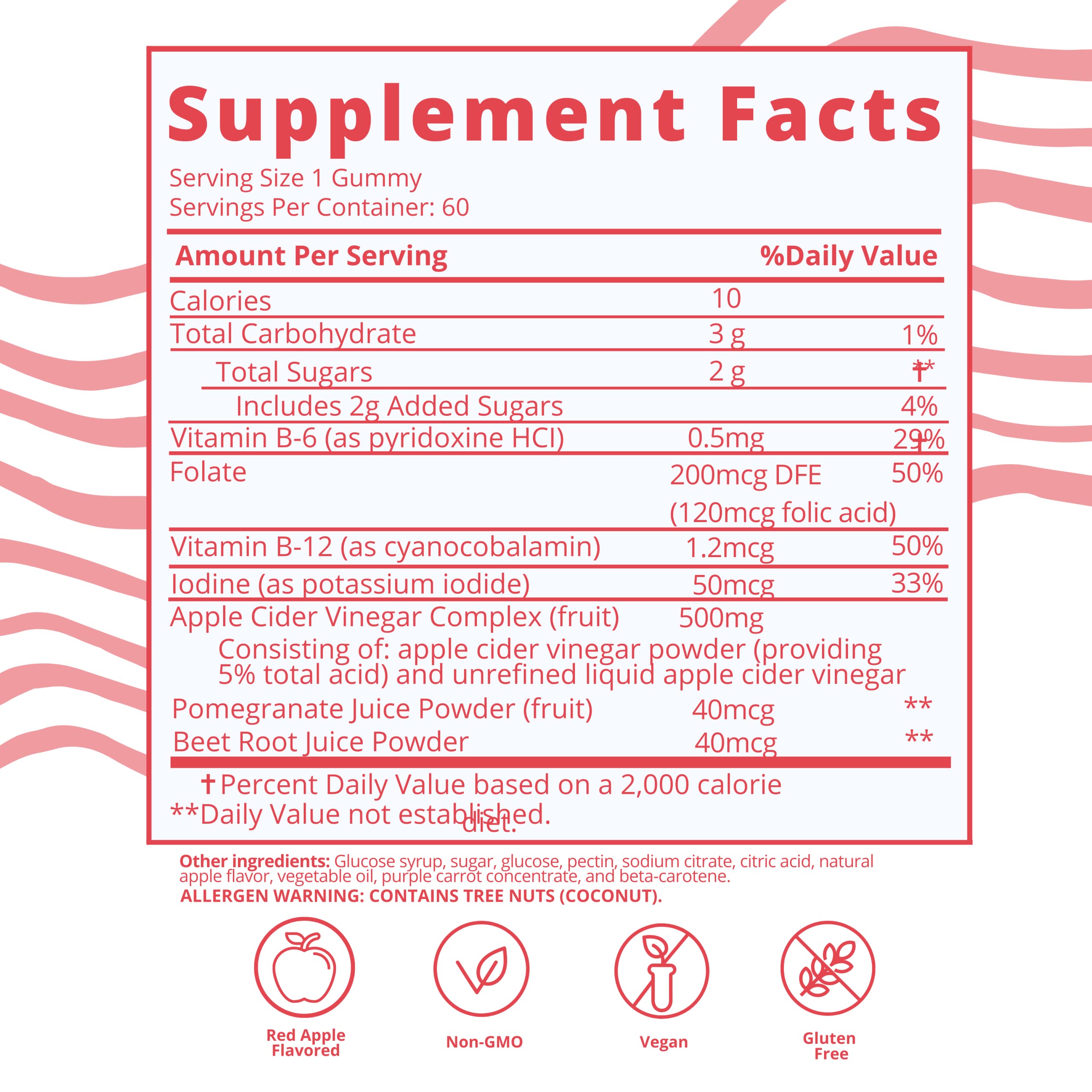 Baby Blues Apple Cider Vinegar Gummies - Vegan, Non-GMO & Gluten-Free, Postpartum Dietary Supplement Baby Blues Au supplements