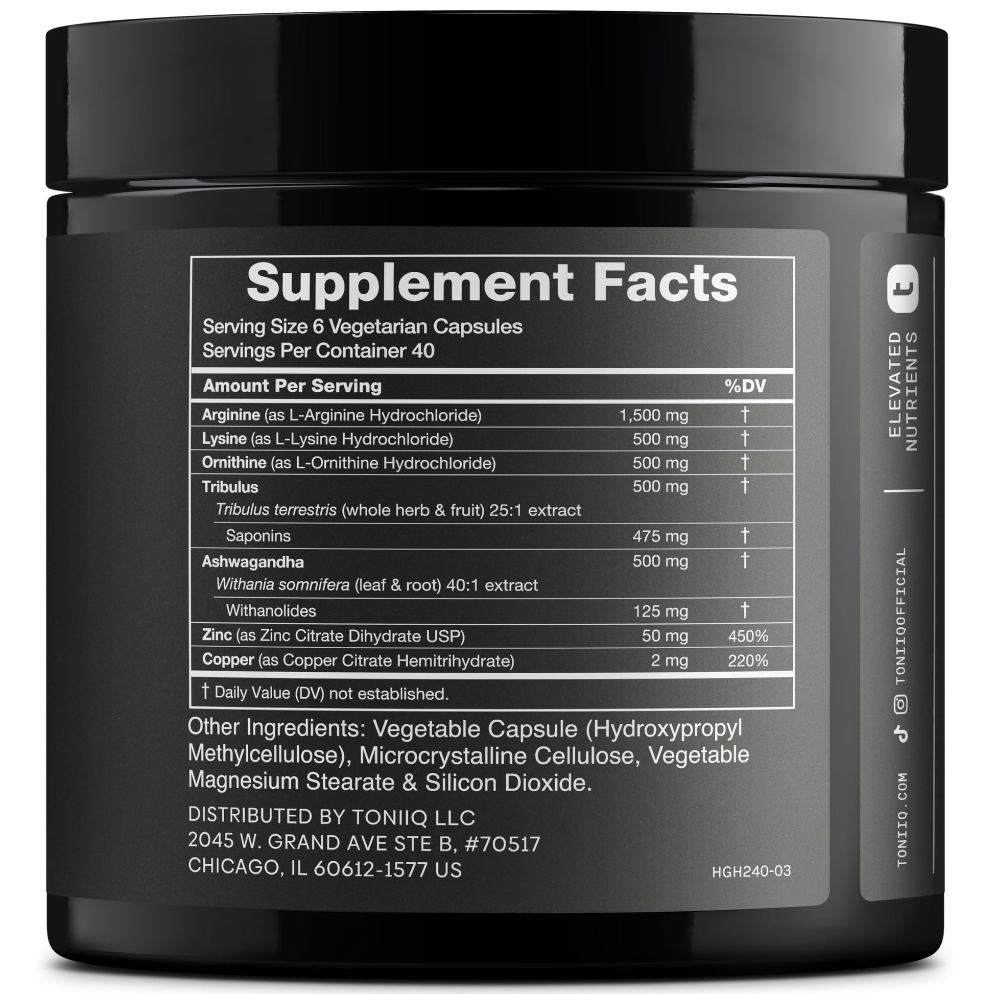 HGH Supplements for Men & Women (240 Count) 3,550mg+ Support Muscle Growth & Healthy Levels of Human Growth Hormone for Men, with High-Purity Arginine, Ornithine, Lysine, Tribulus, and Ashwagandha TQ Toniiq Au supplements