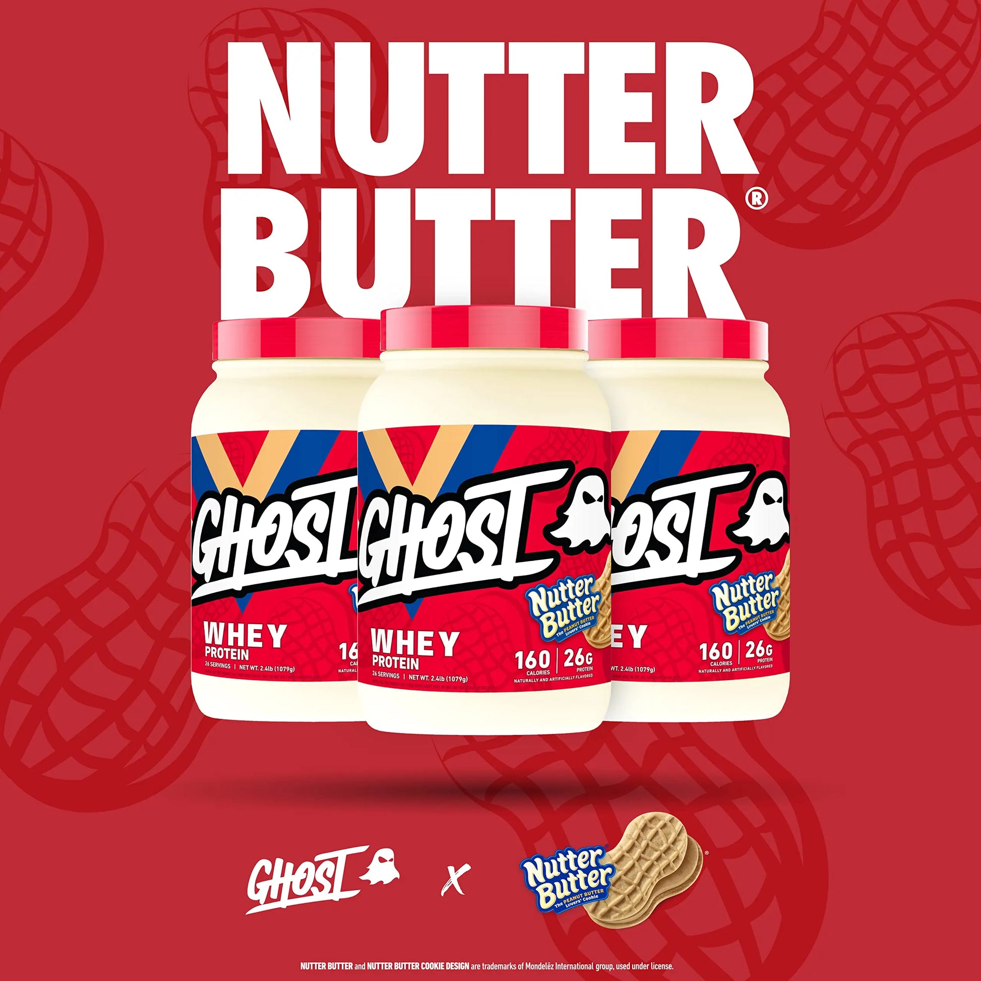 GHOST Whey Protein Powder, Nutter Butter - 2LB Tub, 26G of Protein - Peanut Butter GHOST Au supplements