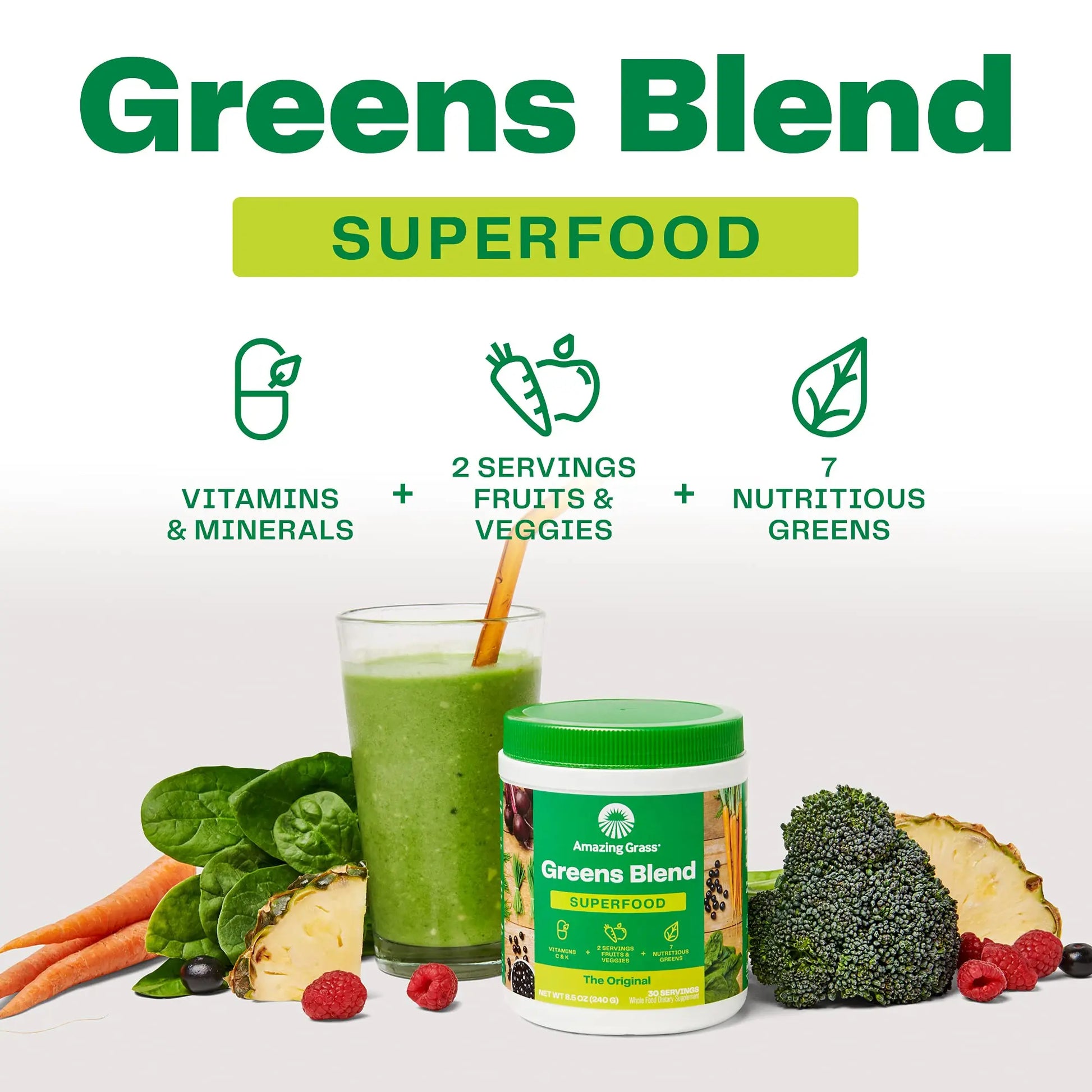 Amazing Grass Greens Blend Superfood: Super Greens Powder Smoothie Amazing Grass Au supplements