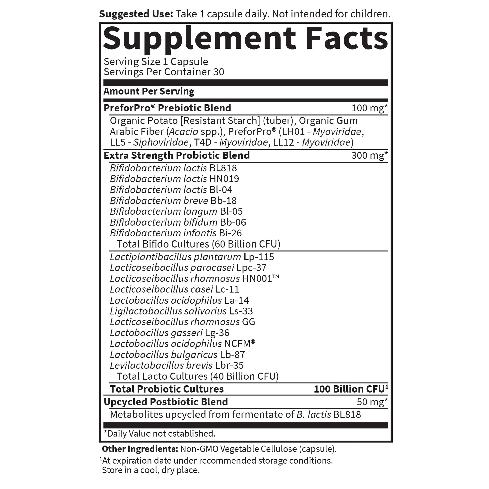 Garden of Life Dr Formulated Probiotics 100 Billion CFU Pre + Pro + Postbiotics - Extra Strength Digestive & Immune Support for Men and Women, Potato, Acacia, Postbiotic Metabolites, 30 Capsules Garden of Life Au supplements