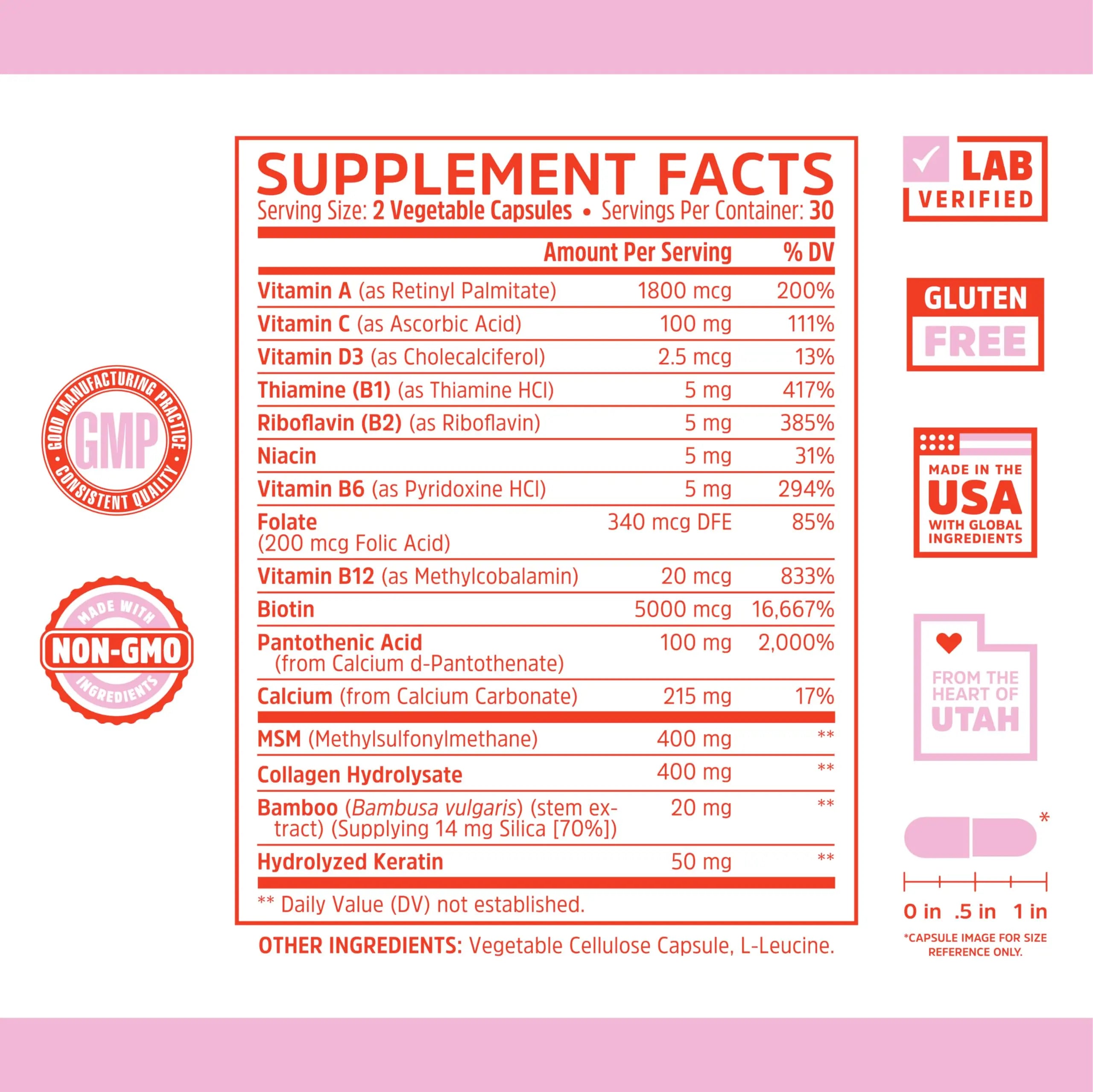 Zhou Hairfluence, Hair Growth Supplement with Biotin 5000mcg, Collagen, Keratin, Zhou Nutrition Au supplements