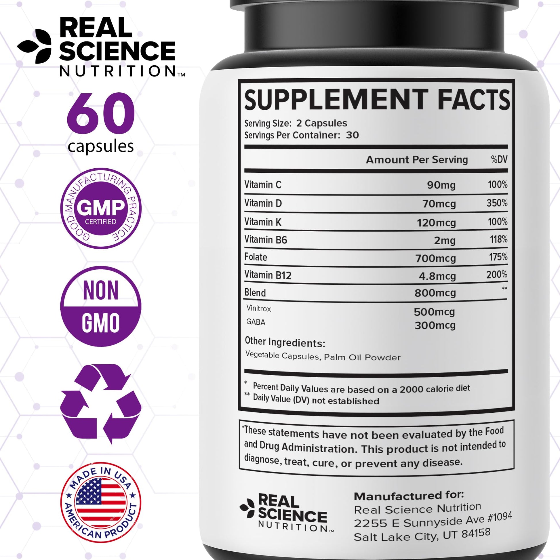 Real Science Carpal Miracle – All Natural Carpal Tunnel Relief & Wrist Support Supplement with Vitamins B6, B12, C, D, K + GABA – Hand & Nerve Comfort – Made in USA, 60 Caps Real Science Nutrition Au supplements