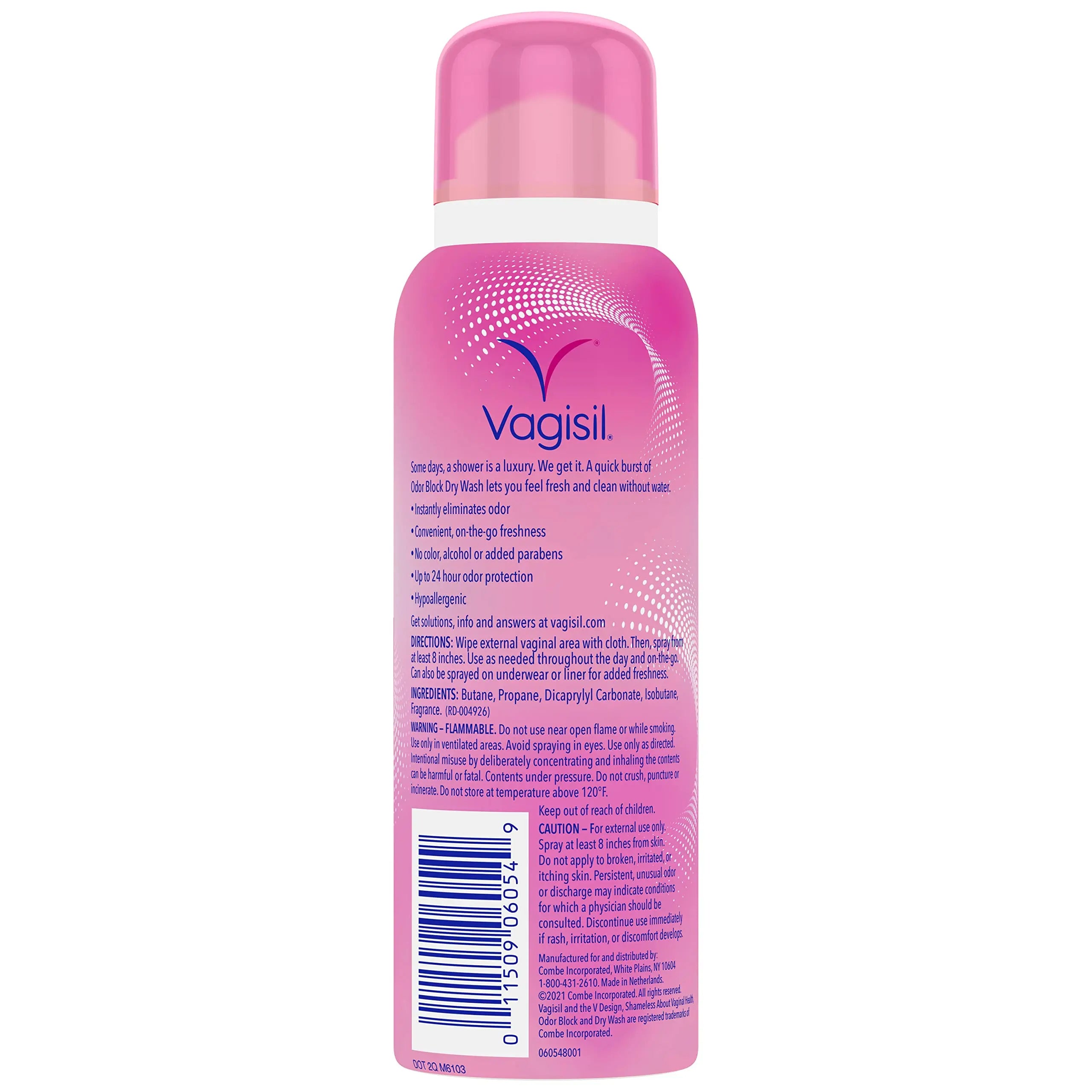 Vagisil Odor Block Dry Wash Spray for Feminine Hygiene, Gynecologist Tested, Hypoallergenic, 2.6 Ounces Vagisil Au supplements