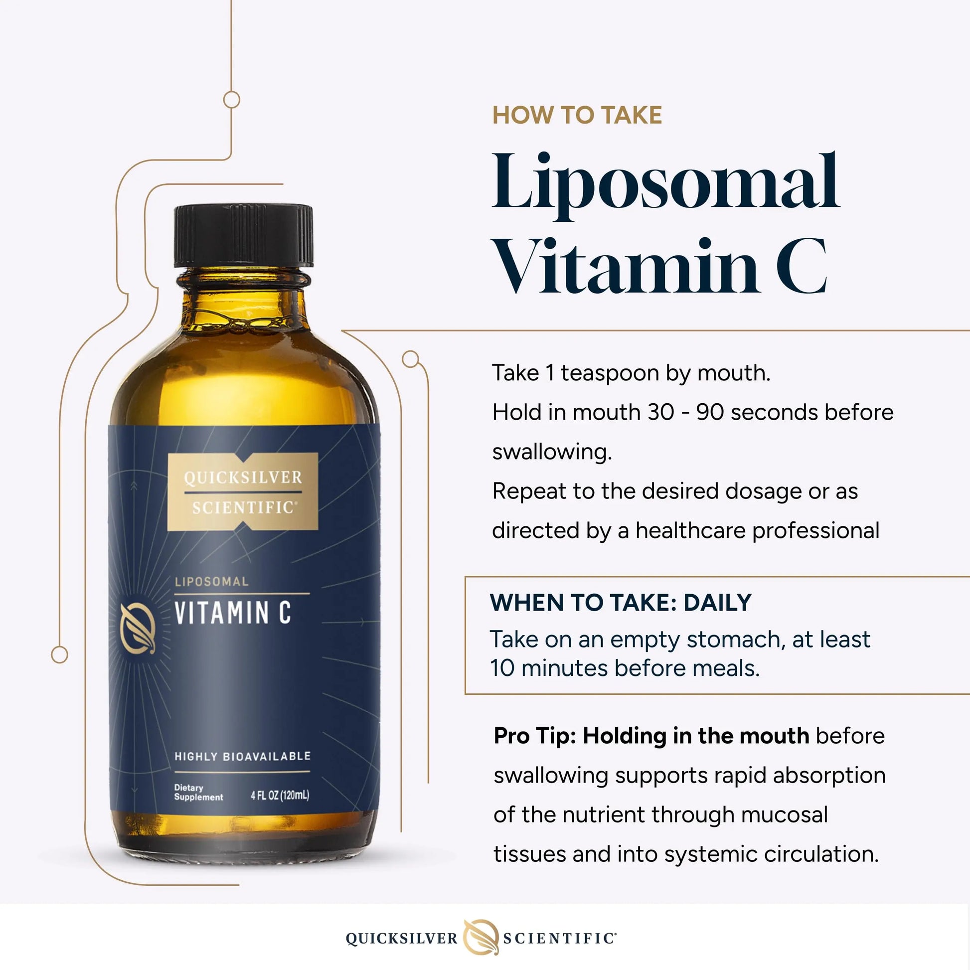 Quicksilver Scientific Liposomal Vitamin C - 1000mg Buffered Liquid Vitamin C Supplement - Immune + Antioxidant Support - Liposomes for Superior Absorption - Vegan + Non-GMO (4oz / 120ml) Quicksilver Scientific Au supplements