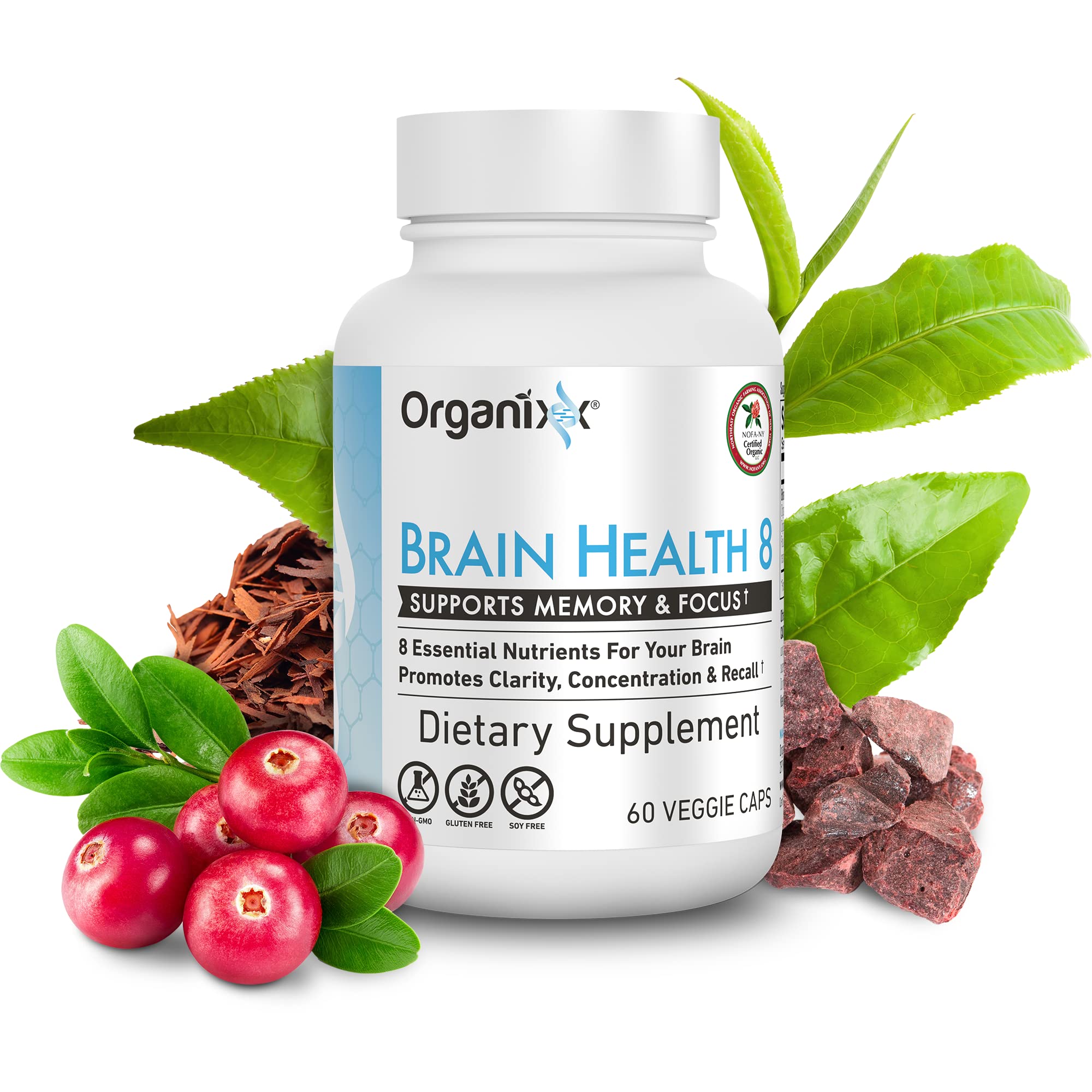 Organixx Ageless Brain Powerful Brain Health Supplement to Support Brain Function, Clarity, Focus, Re-Energize Brain Cells, Helps Promote a Balanced Mood, Gluten Free, Non GMO, 60 Vegetarian Capsules Organixx Au supplements