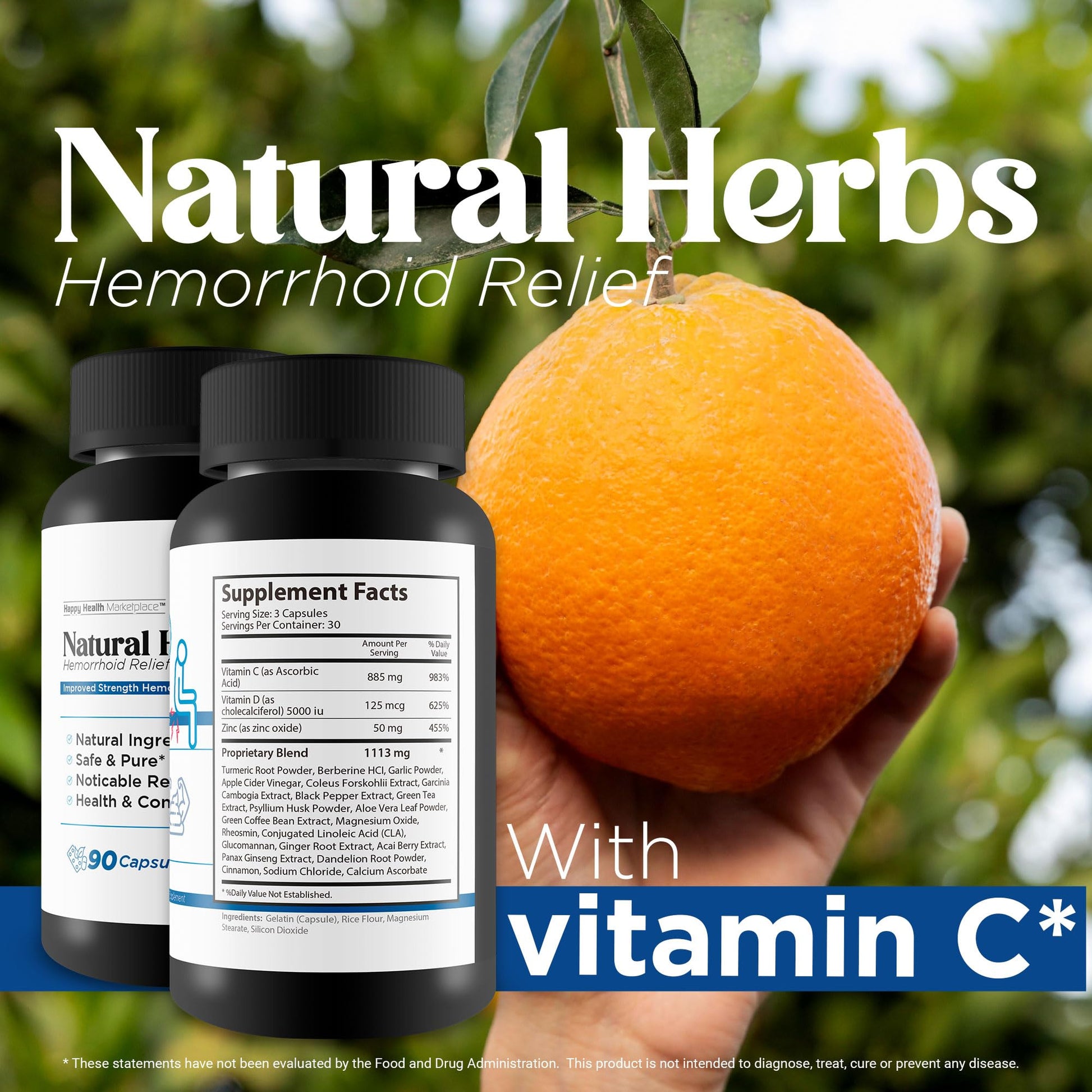 Natural Herbs Hemorrhoids Capsules - Our Best Hemorrhoid Relief Supplement - Premium Natural Herbs Strength Hemorrhoids Capsules - Hemorrhoids Natural Herbs Hemorrhoid Treatment Hemorrhoids Treatment Happy Health Marketplace Au supplements