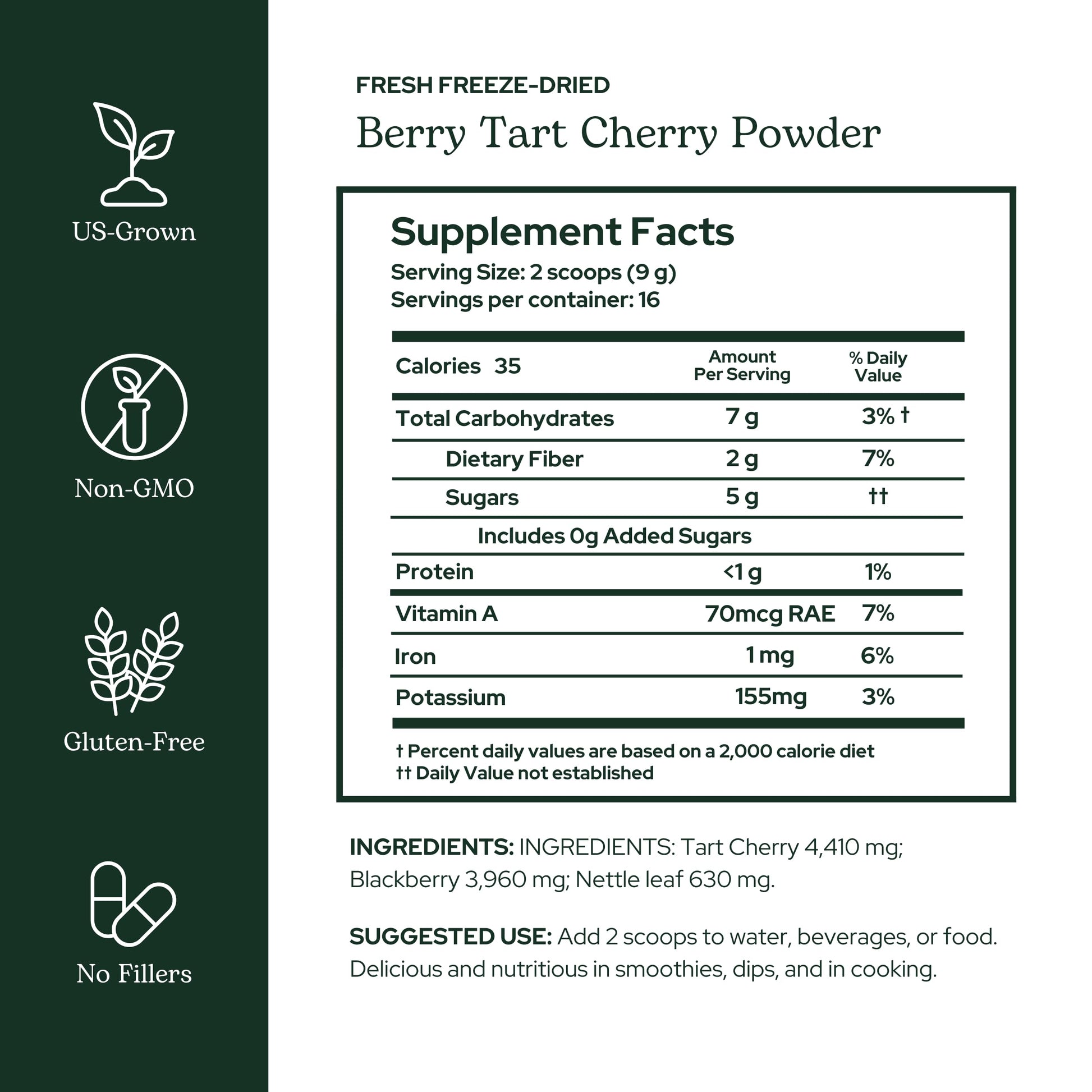 Eclectic Herb - Berry Tart Cherry Powder | Joint Support Supplement | Superfood Vitamin & Mineral Supplement | Freeze Dried, Vegan, Non-GMO, Gluten-Free (5.1 oz | 144 g) ECLECTIC INSTITUTE Au supplements