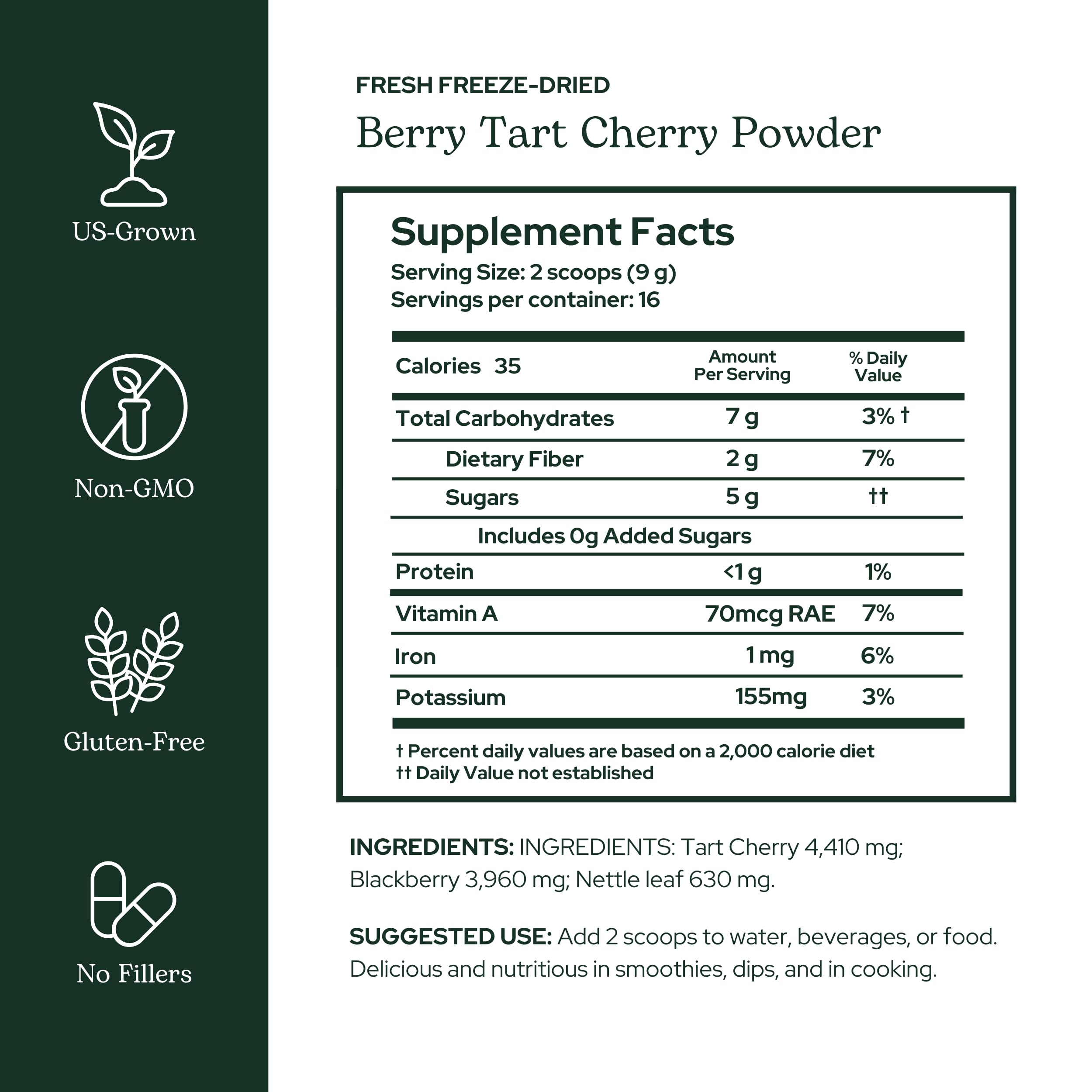 Eclectic Herb - Berry Tart Cherry Powder | Joint Support Supplement | Superfood Vitamin & Mineral Supplement | Freeze Dried, Vegan, Non-GMO, Gluten-Free (5.1 oz | 144 g) ECLECTIC INSTITUTE Au supplements