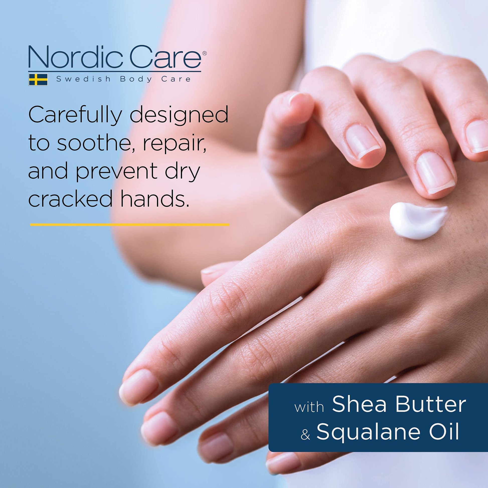 Nordic Care Hand Cream, 6 oz. | Shea Butter Hand Lotion for Dry Hands and Cracked Skin | Paraben & Lanolin-free | Essential Oils, Vitamin A & E, Squalane & Lavender Nordic Care Au supplements