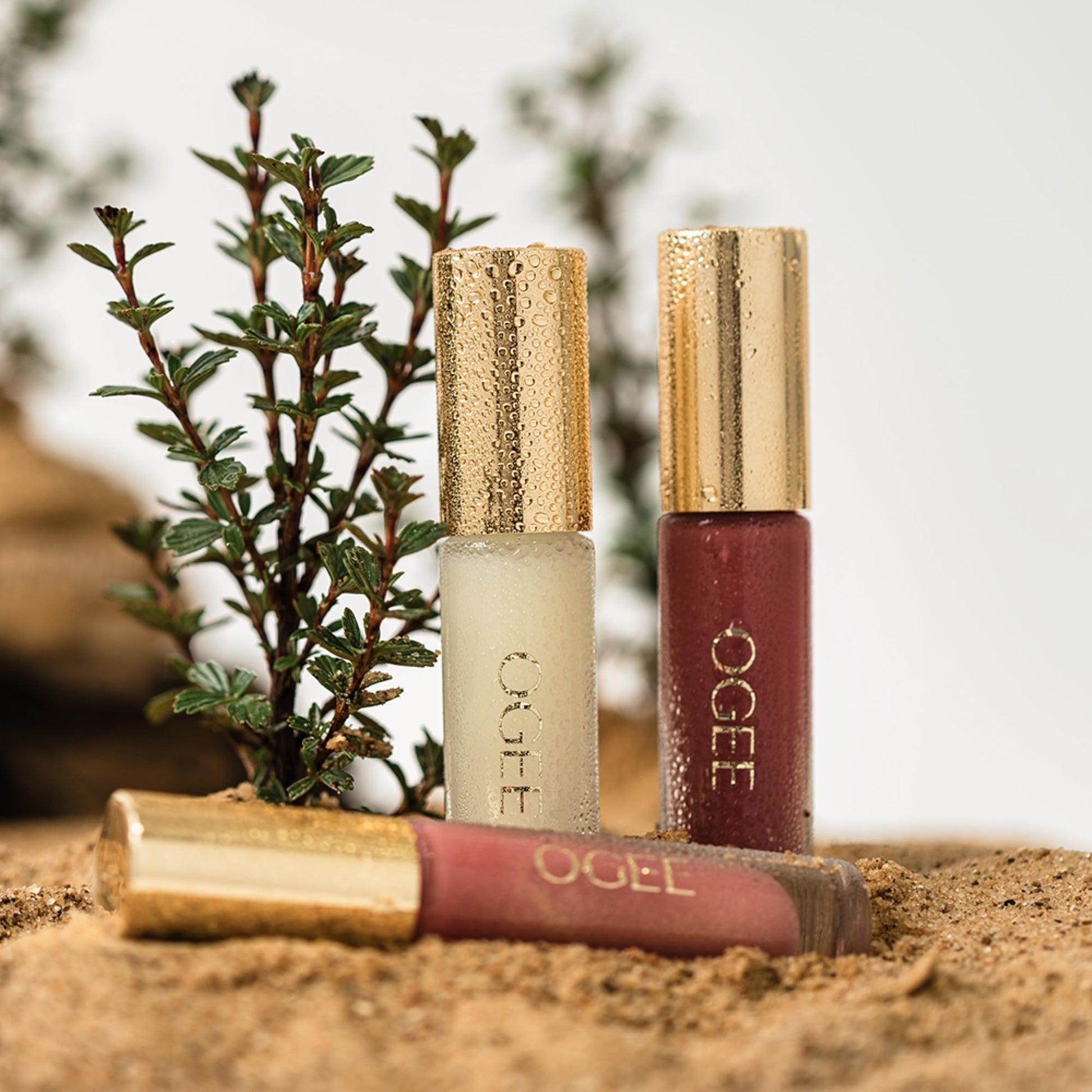 Ogee Beyond Clean Lip Gloss - Certified Organic Lip Gloss for Women - Effortlessly Plump, Hydrate & Add High-Shine Color, Freesia - Desert Rose Shimmer Ogee Au supplements