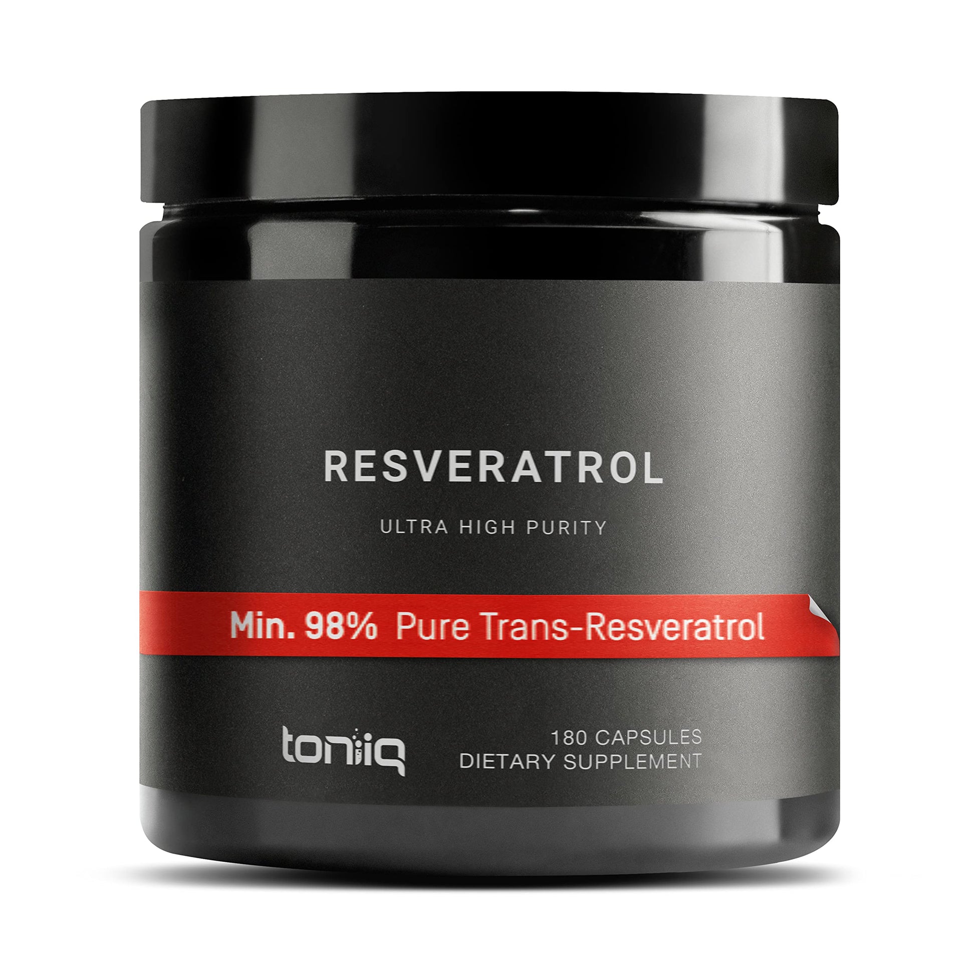 Toniiq Ultra High Purity Resveratrol Capsules - 98% Trans-Resveratrol - Highly Purified and Bioavailable - 180 Caps Reservatrol Supplement Toniiq Au supplements