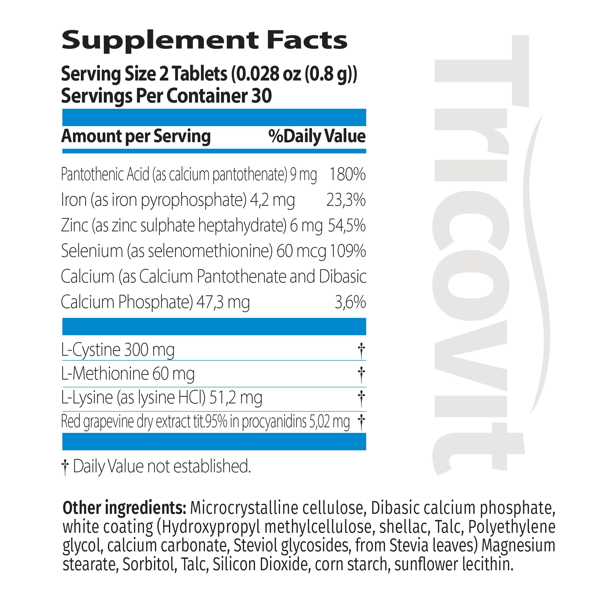 Tricovit Hair Growth Supplement - Nail & Hair Health Vitamins with Amino Acids, Minerals & Antioxidants - Dermatologist-Formulated & Gluten-Free Vitamins and Supplements for Women & Men (60 tablets) Tricovit Au supplements