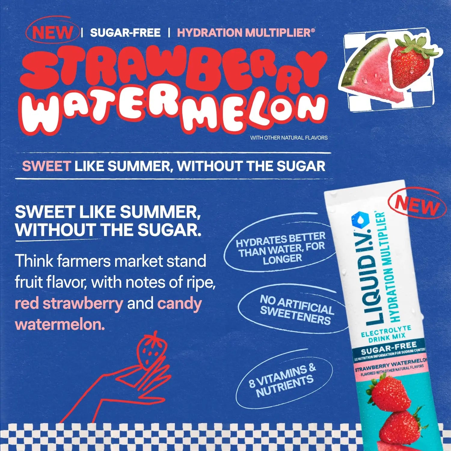 Liquid I.V.® Hydration Multiplier Sugar-Free - Strawberry Watermelon | Electrolyte Powder Drink Mix | 1 Pack (14 Servings) Liquid I.V. Au supplements