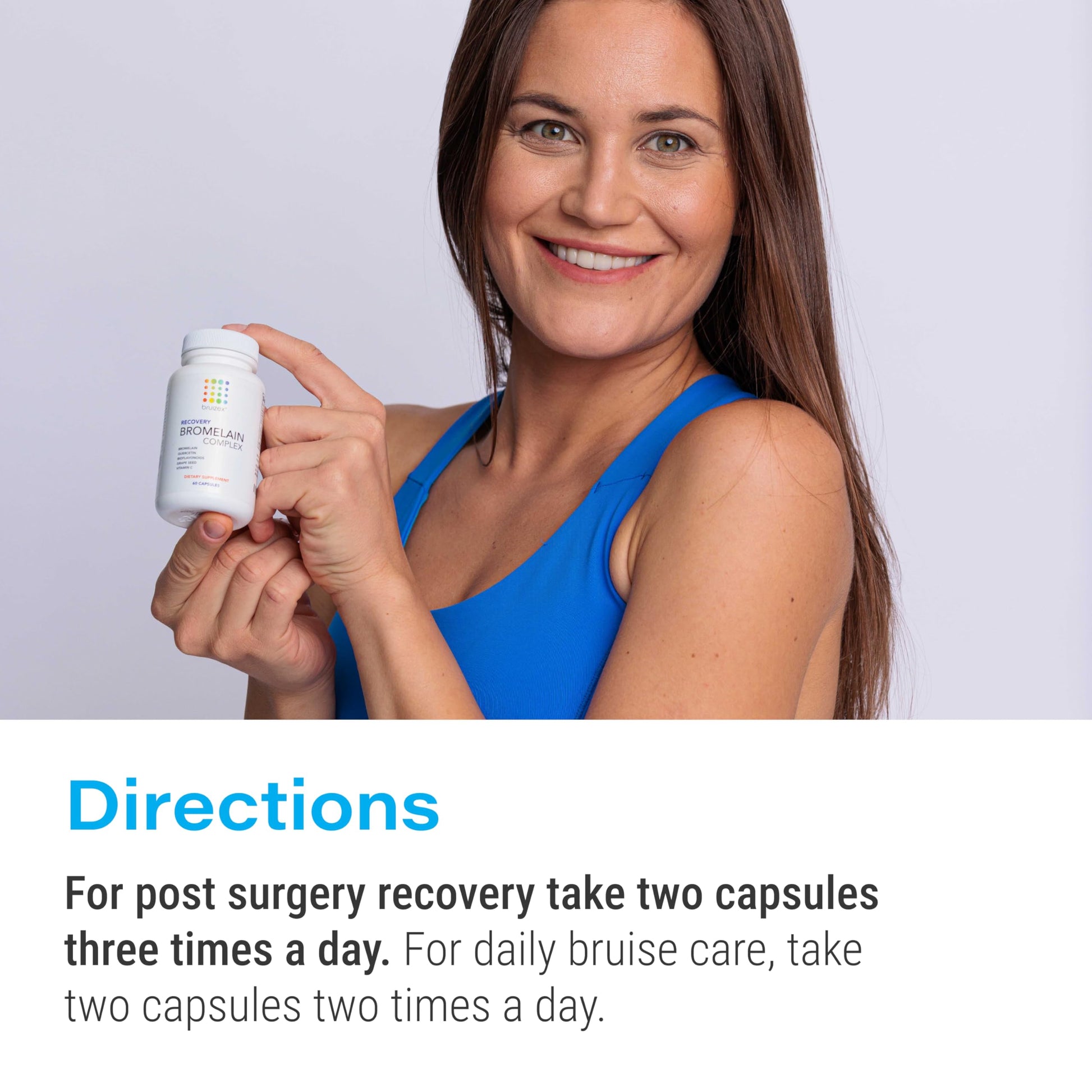 Bruizex Bromelain & Quercetin Recovery Complex - Post Surgery Recovery Bruising, Swelling Relief, Lymphatic Drainage - Post 360 lipo, BBL, Liposuction, Tummy Tuck - Non GMO - 60 Capsules Bruizex Au supplements
