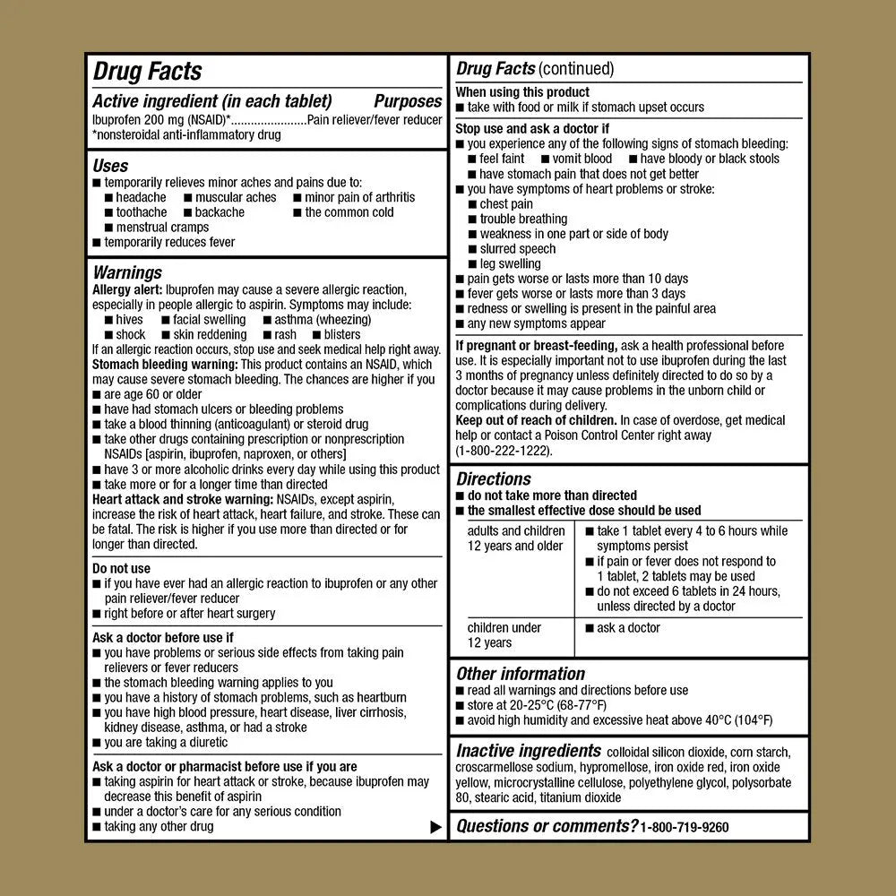 GoodSense Ibuprofen Tablets - 200 mg - Fever Reducer & Pain Relief for Body Aches, Headache, Arthritis Pain, Menstrual Cramps, 500 Count GoodSense Au supplements