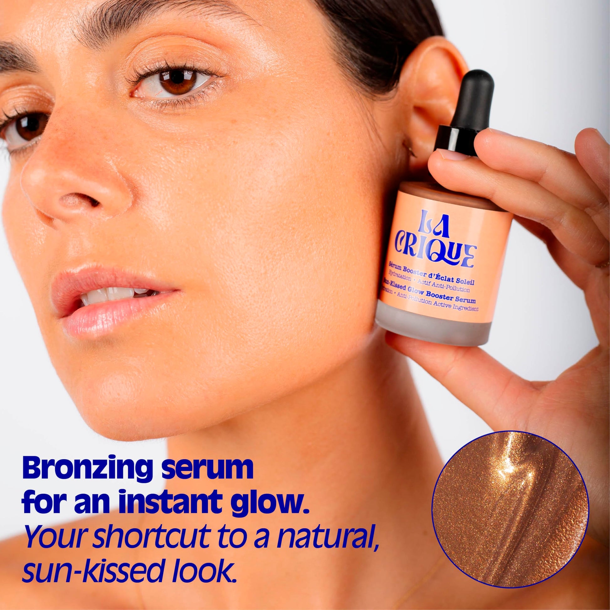 La Crique Bronzing Face Serum - Hydrating Bronzing Drops with Hyaluronic Acid & Anti-Pollution Protection - Natural Sun-Kissed Glow for All Skin Types - Vegan Friendly, Clean Beauty - 1 fl oz LA CRIQUE Au supplements