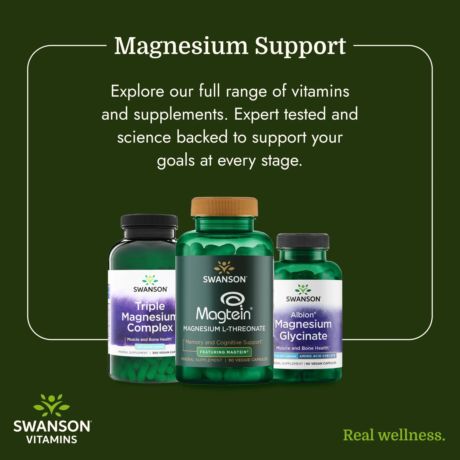 Swanson Triple Magnesium Complex - 100 Capsules, 400mg Each Swanson Au supplements