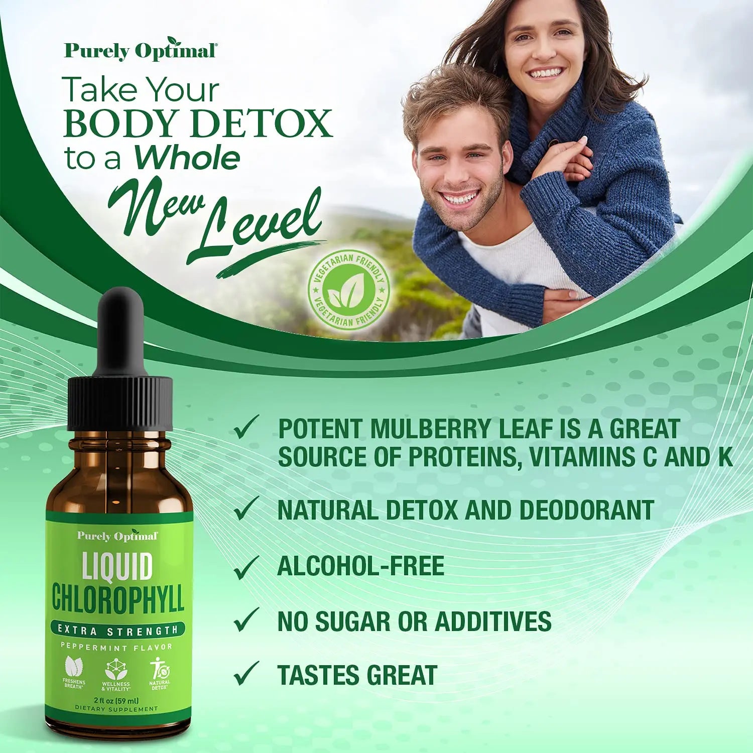 Premium Chlorophyll Liquid Drops - 100% Natural & Gluten Free Liquid Chlorophyll Purely Optimal Au supplements