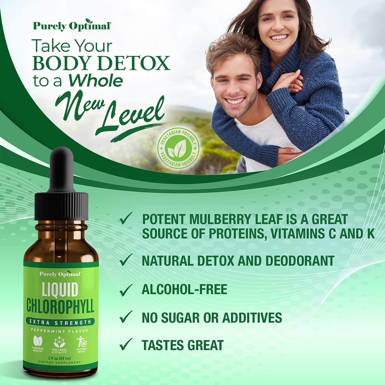 Premium Chlorophyll Liquid Drops - 100% Natural & Gluten Free Liquid Chlorophyll Purely Optimal Au supplements
