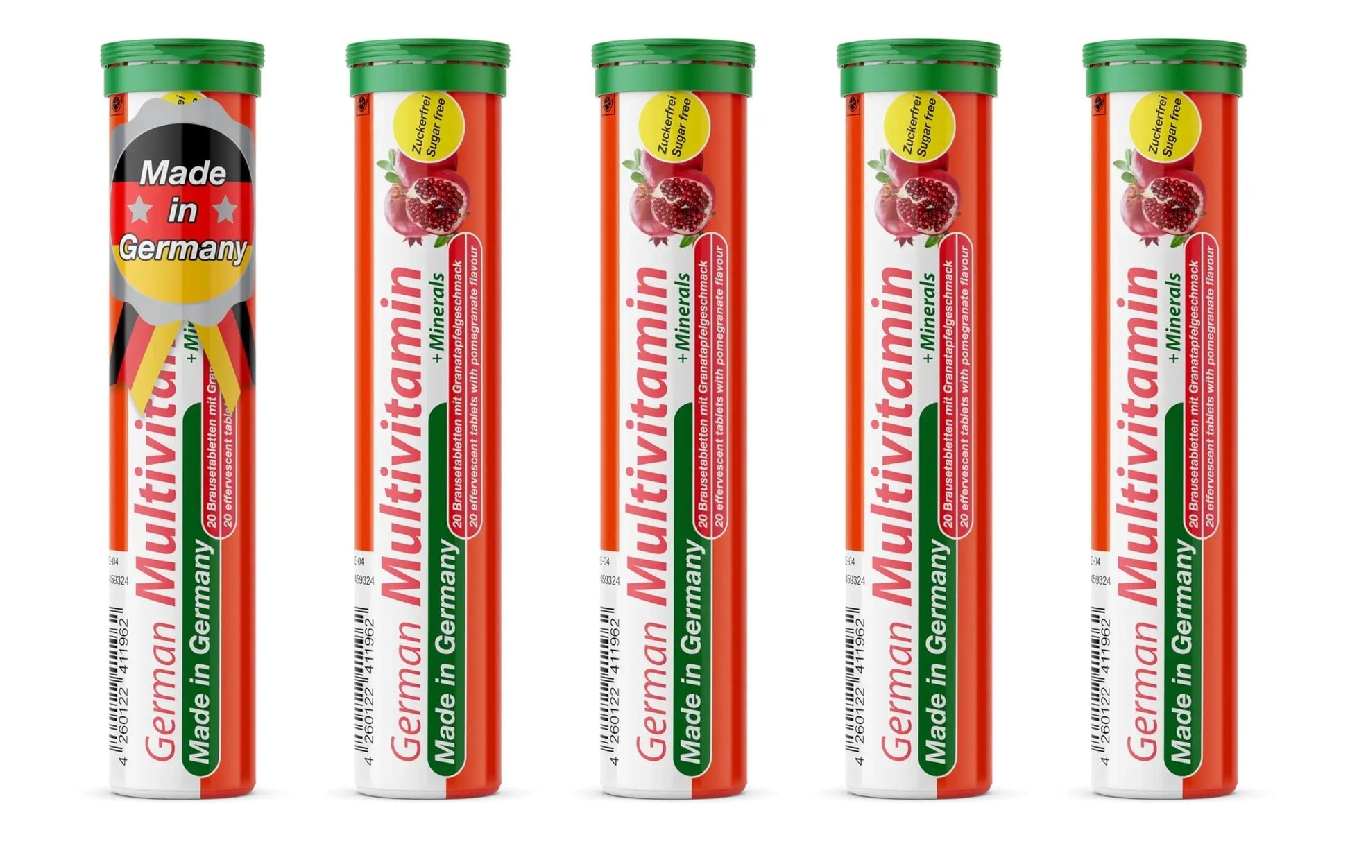 T&D German Multvitamin + Minerals 10 Vitamins 2 Minerals - 100 Vegan Drink Effervescent Tablets - Pomegranate Flavor T&D Au supplements