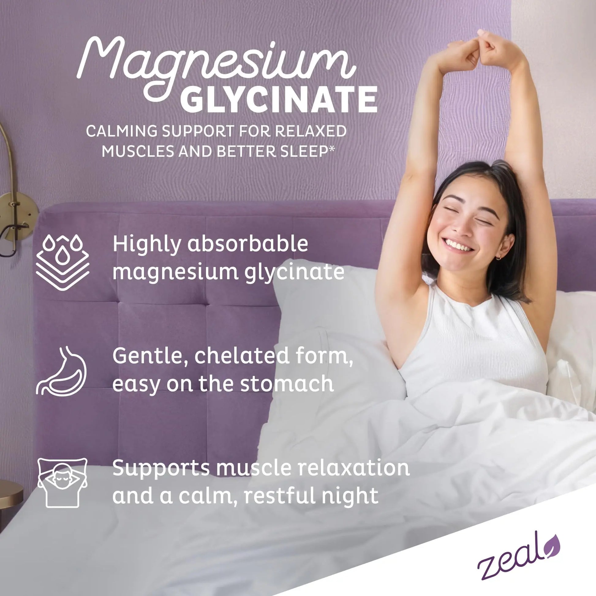 Zeal Naturals Triple Magnesium Complex Supplement - Glycinate, Malate, Citrate | 400mg, 180 Capsules | High Absorption Chelated Magnesium for Sleep, Mood, Muscle Recovery, Relaxation Zeal Naturals Au supplements