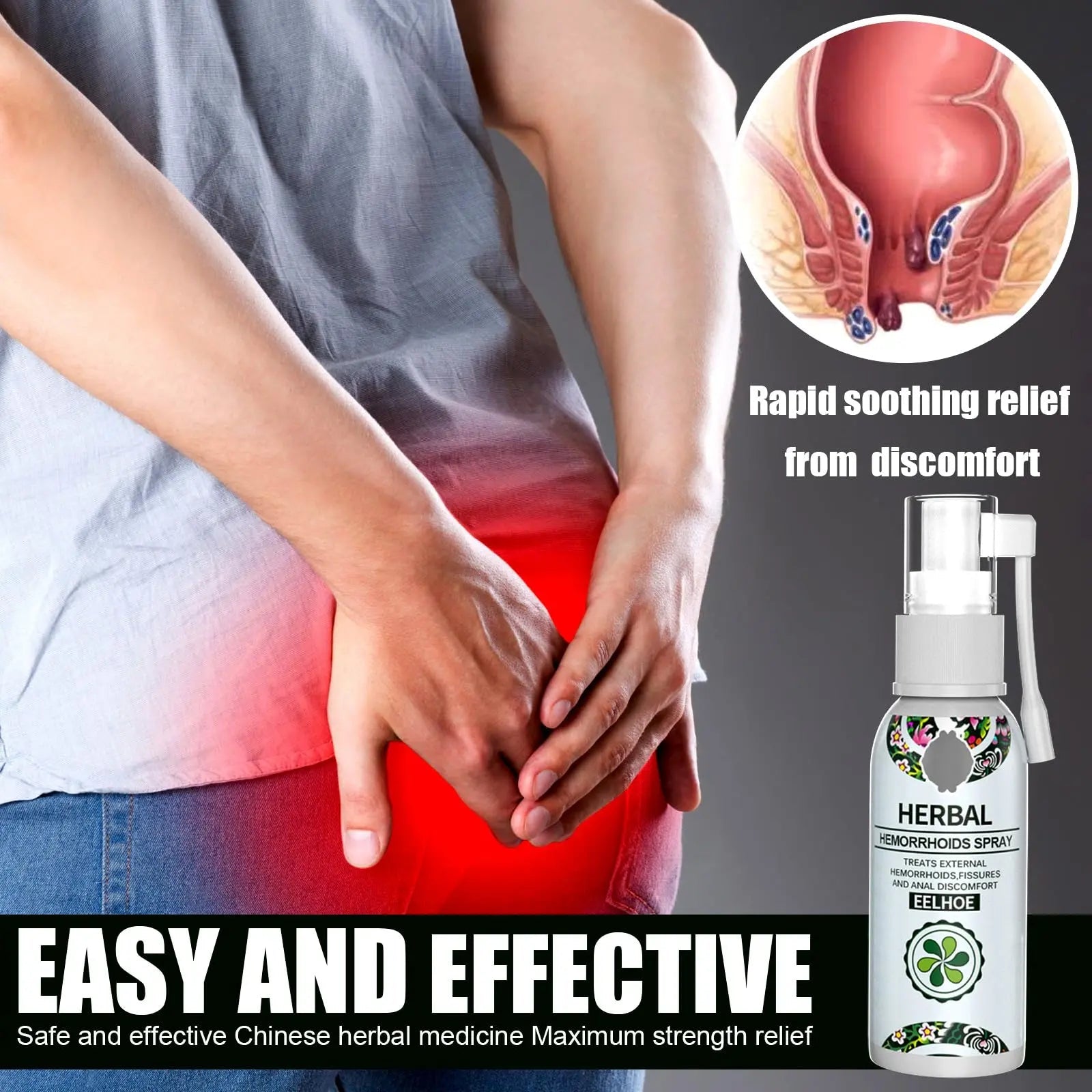 Juztec Hemorrhoid Treatment - Fast Relief with Hemocare Herbal Hemorrhoids Spray & Analese Numb Cream (1 PCS) Juztec Au supplements