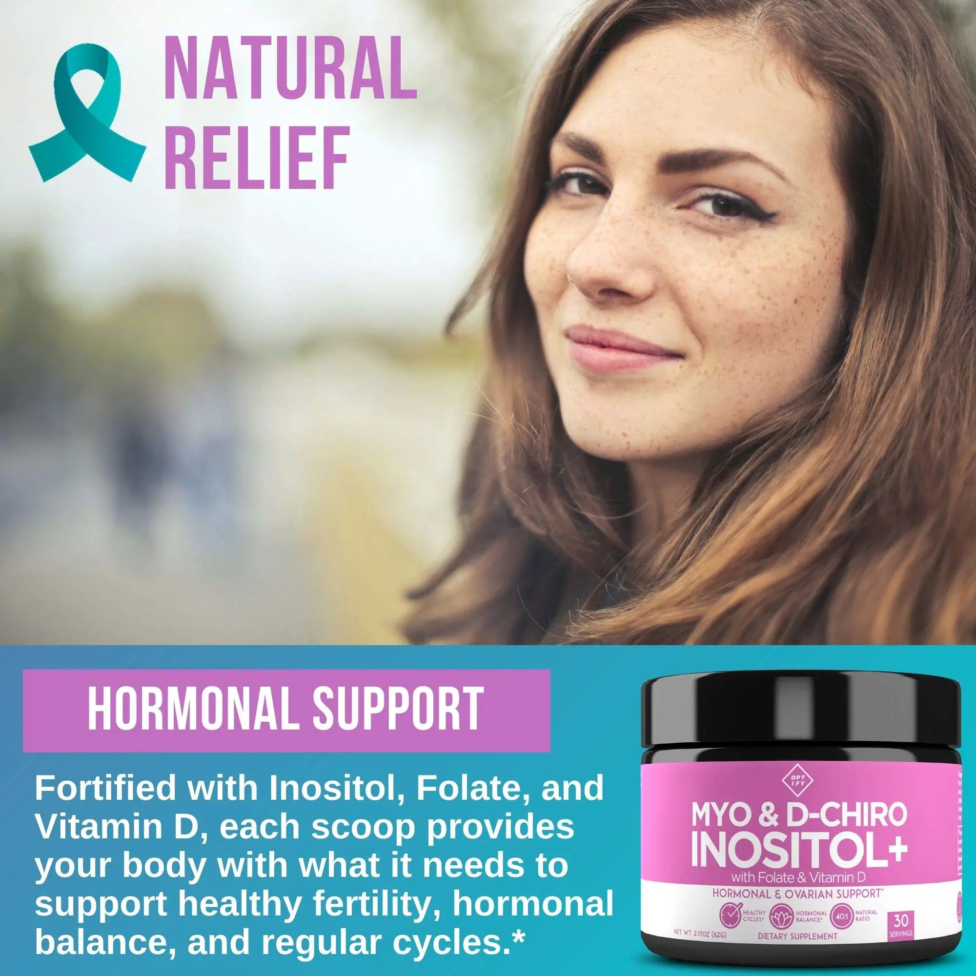 Premium Inositol Supplement - Myo-Inositol and D-Chiro Inositol Powder Plus Folate Optify Au supplements