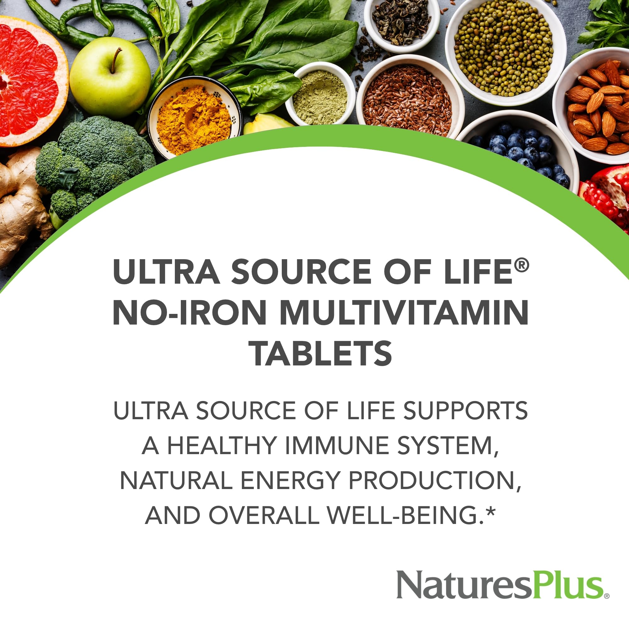 NaturesPlus Ultra Source of Life No-Iron Multivitamin - 180 Tablets - Supports Immune Health, Energy & Overall Well-Being - with Lutein & Vitamin D3 - Vegetarian & Gluten Free - 60 Servings NaturesPlus Au supplements